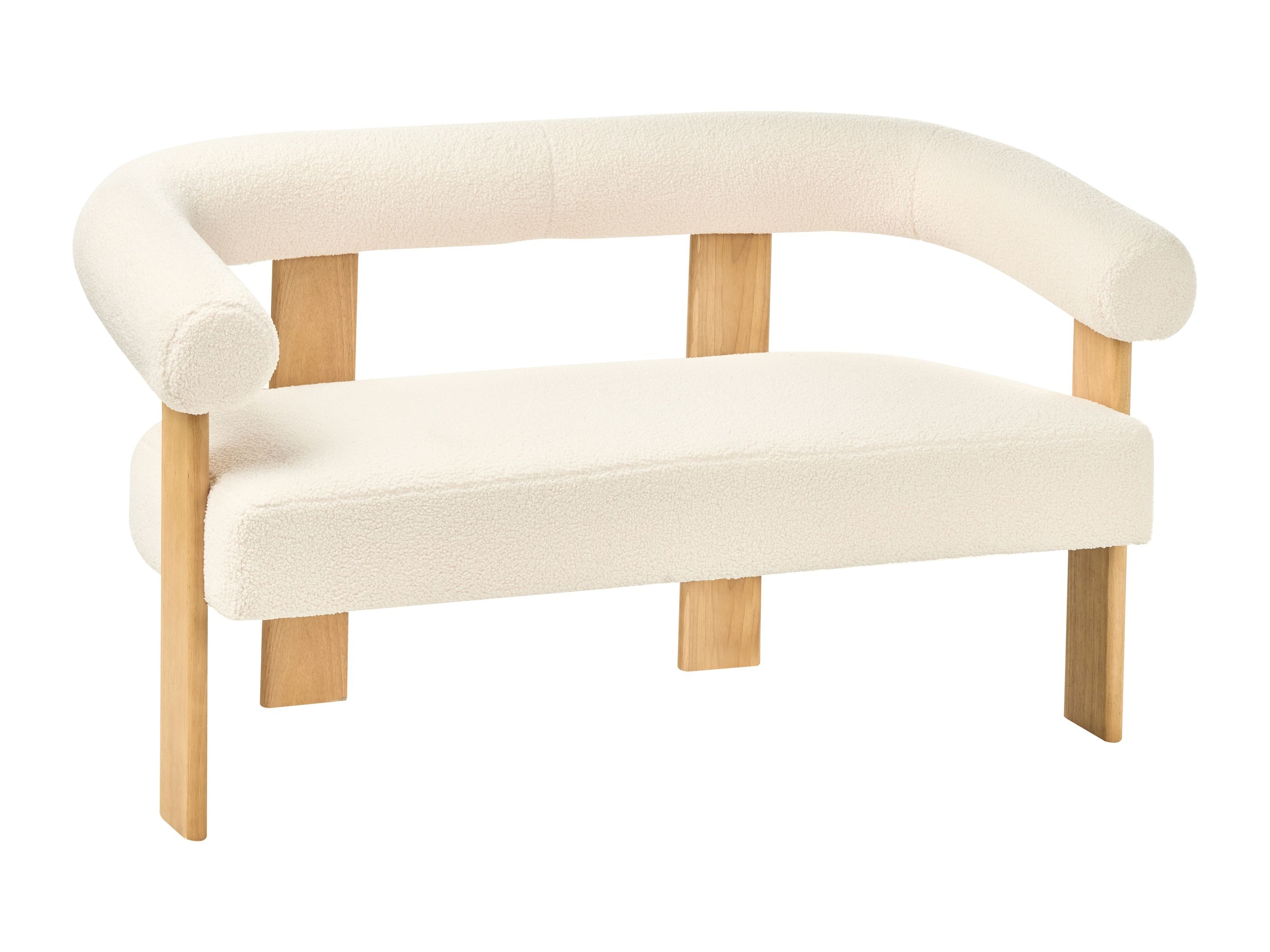 Tapecirani namještaj Berwyn 2710 (Bijela + Svijetlo drvo)