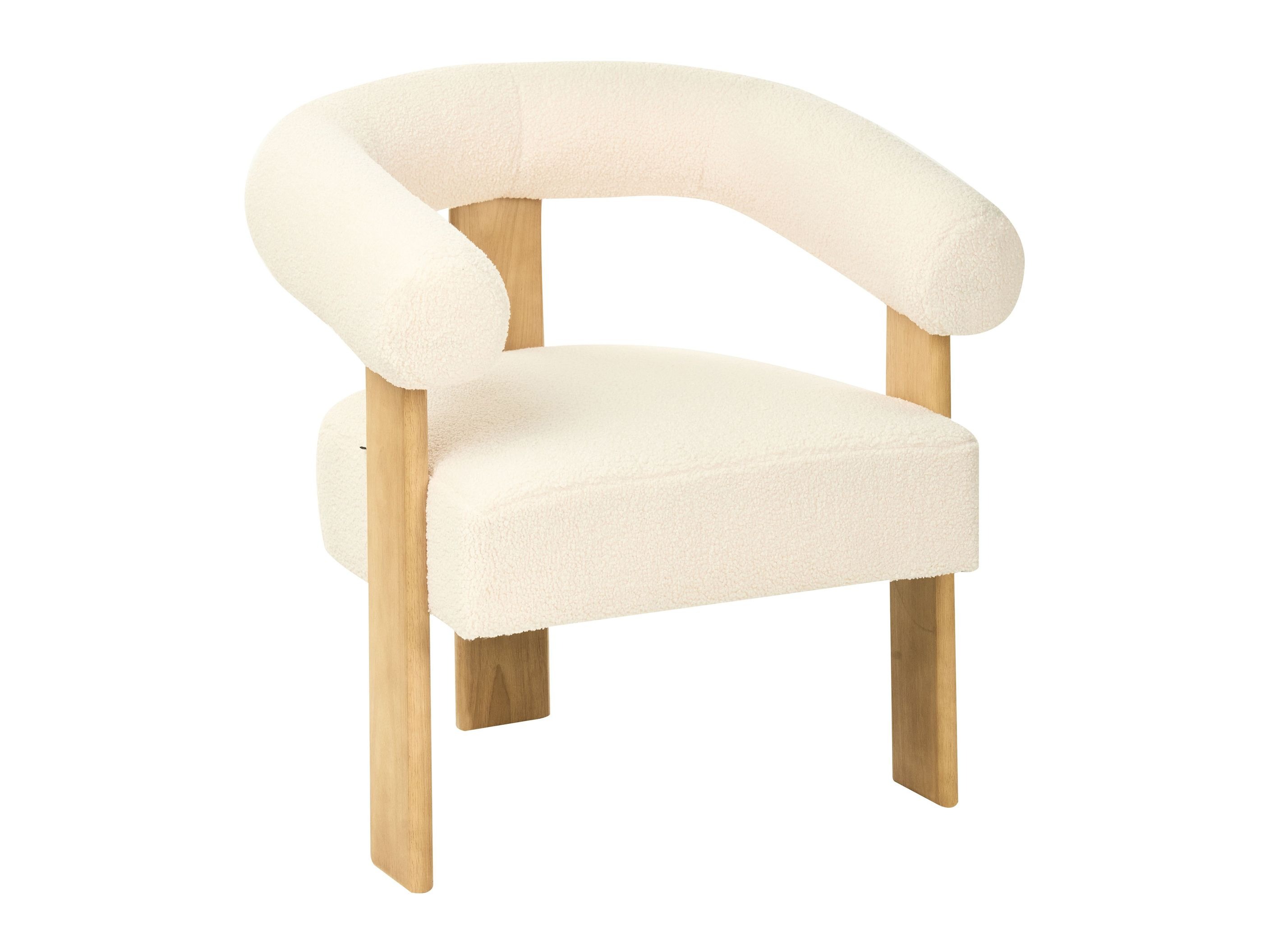 Tapecirani namještaj Berwyn 2710 (Bijela + Svijetlo drvo)