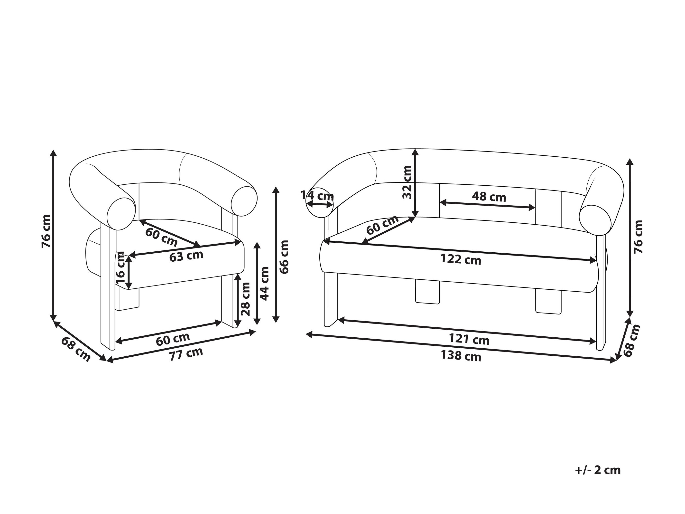 Tapecirani namještaj Berwyn 2710 (Bijela + Svijetlo drvo)