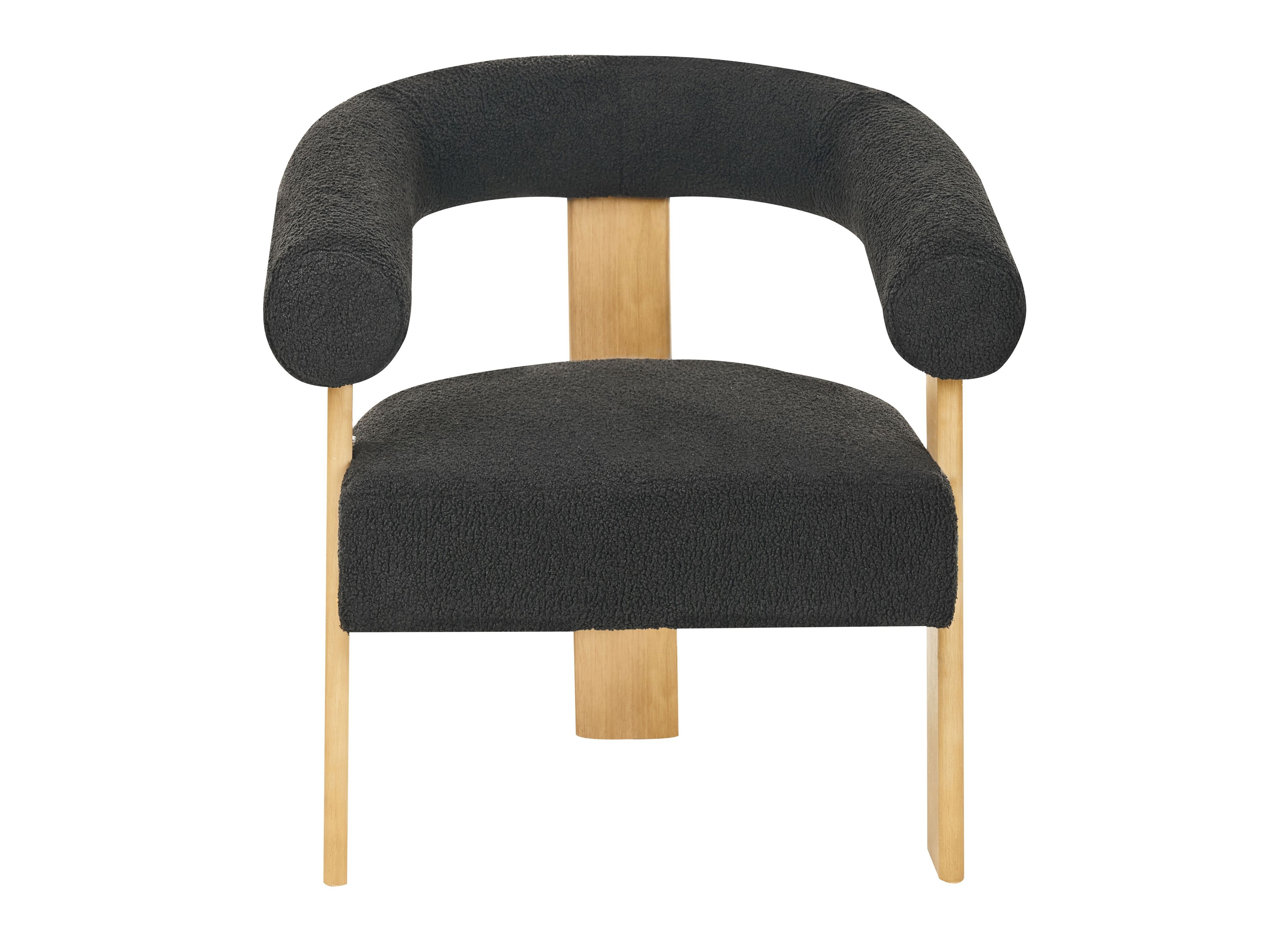 Tapecirani namještaj Berwyn 2710 (Crna + Svijetlo drvo)