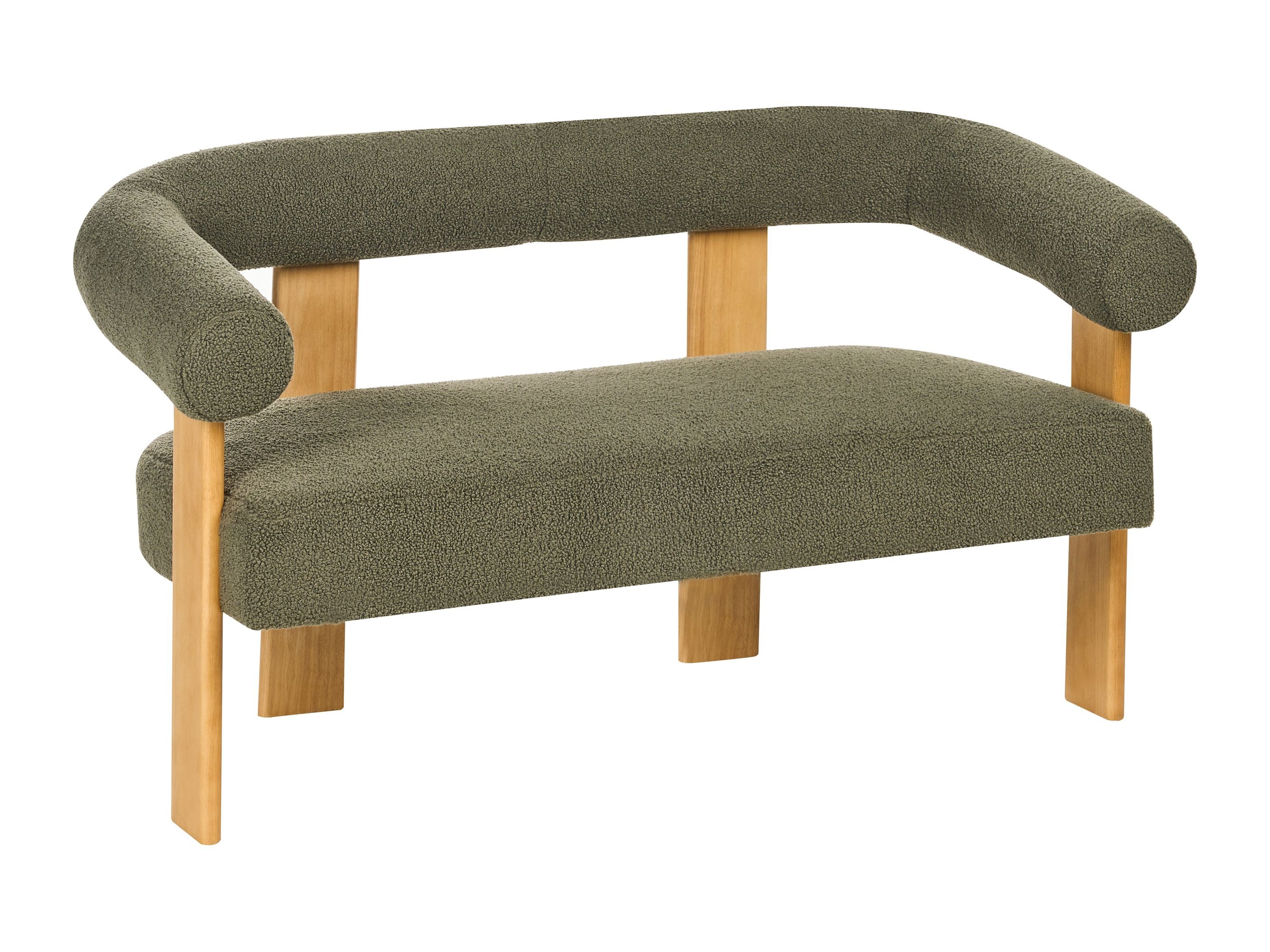 Tapecirani namještaj Berwyn 2710 (Zelena + Svijetlo drvo)