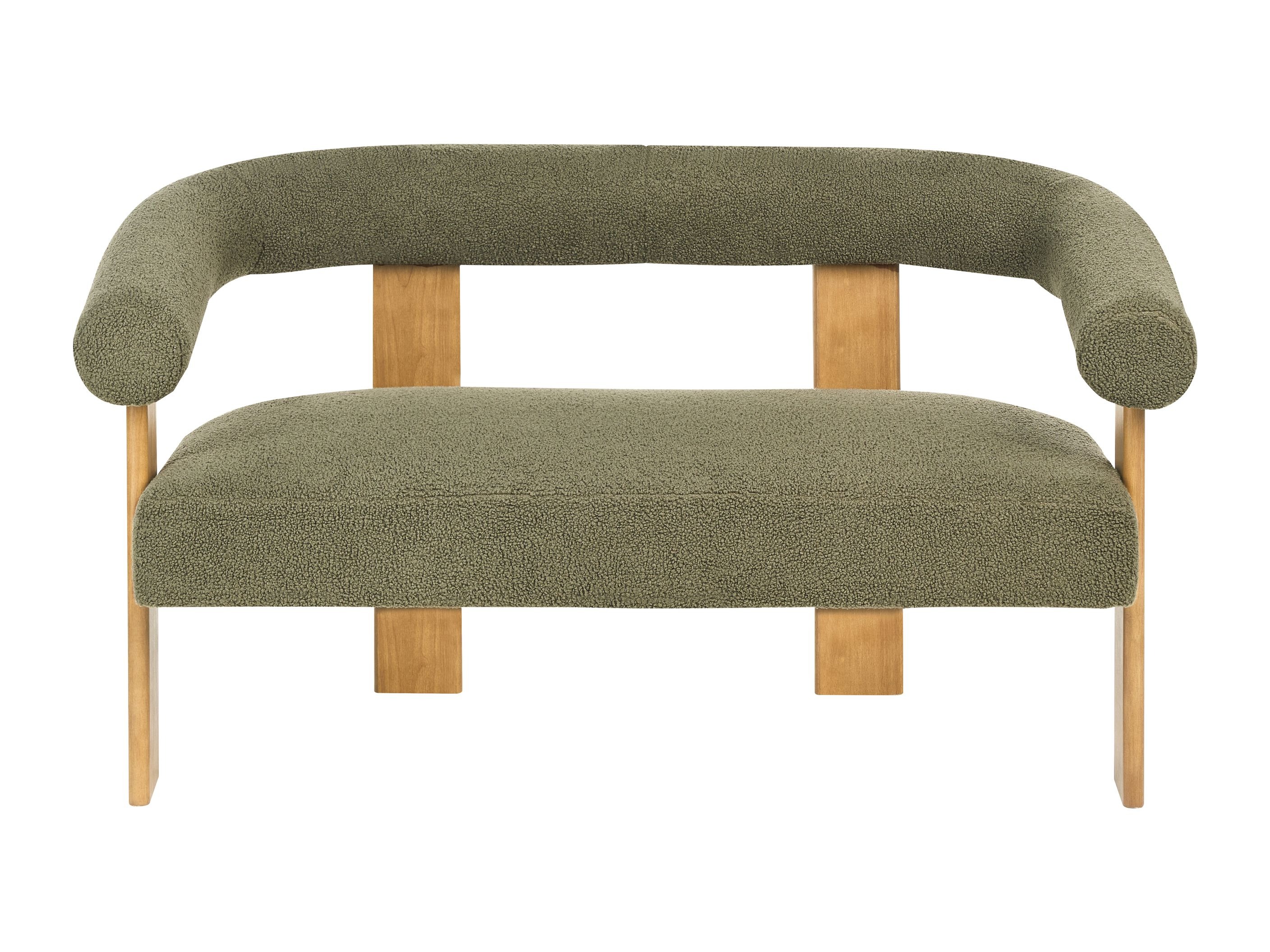 Tapecirani namještaj Berwyn 2710 (Zelena + Svijetlo drvo)