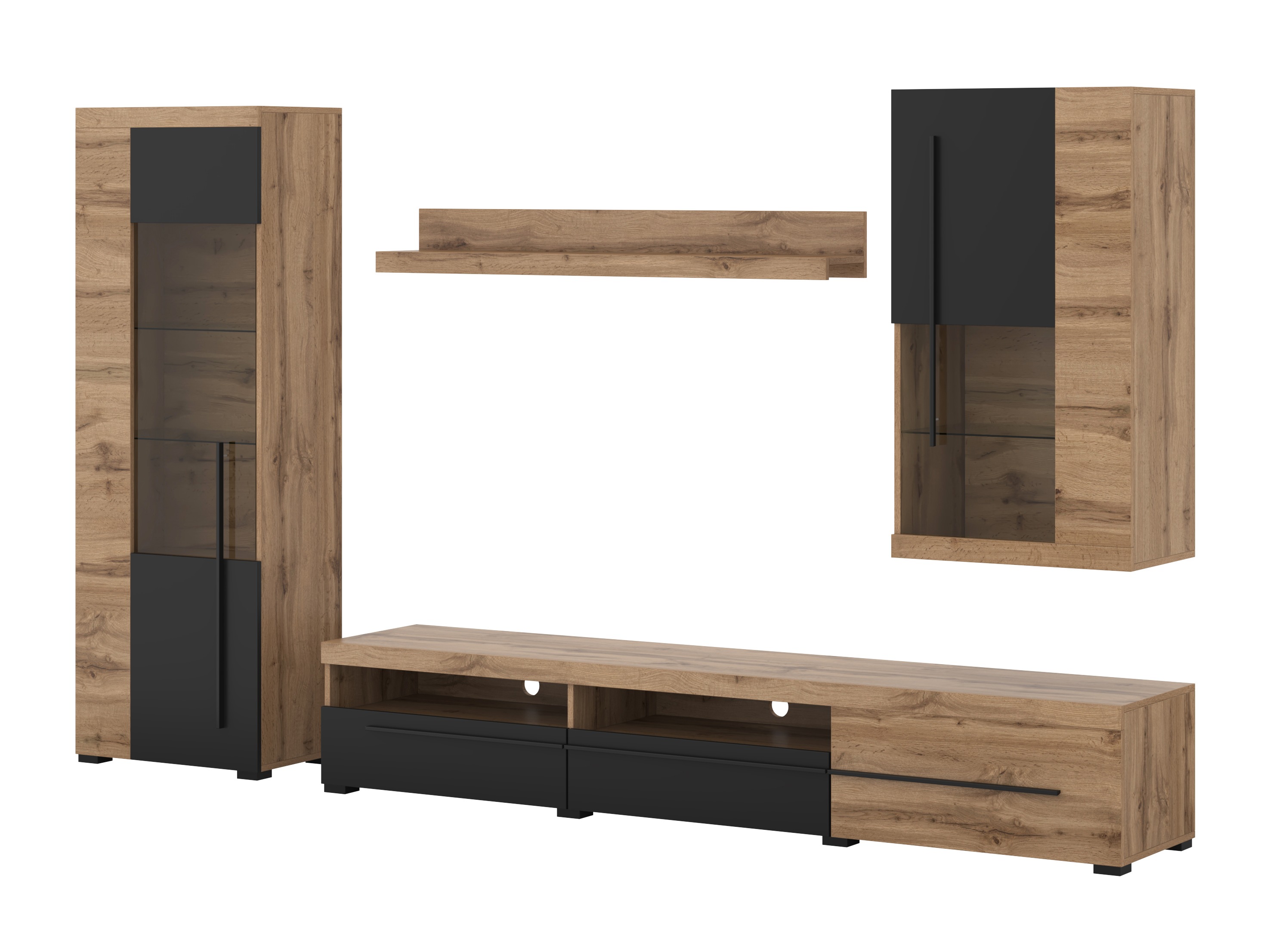 Dnevni boravak Sorciro 105 (Crna + Wotan hrast)