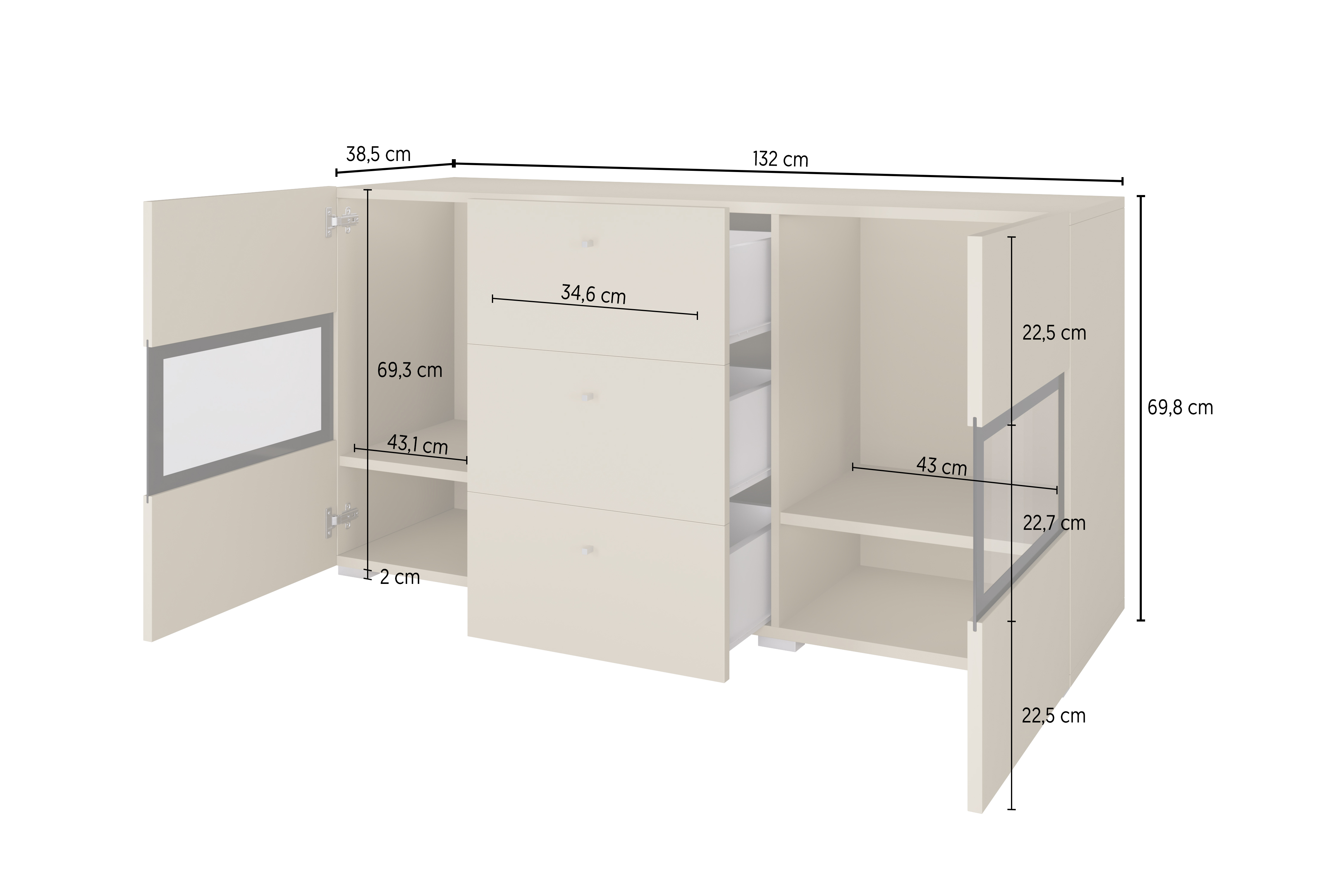 Komoda Serodeu 101 (Tamni beton)