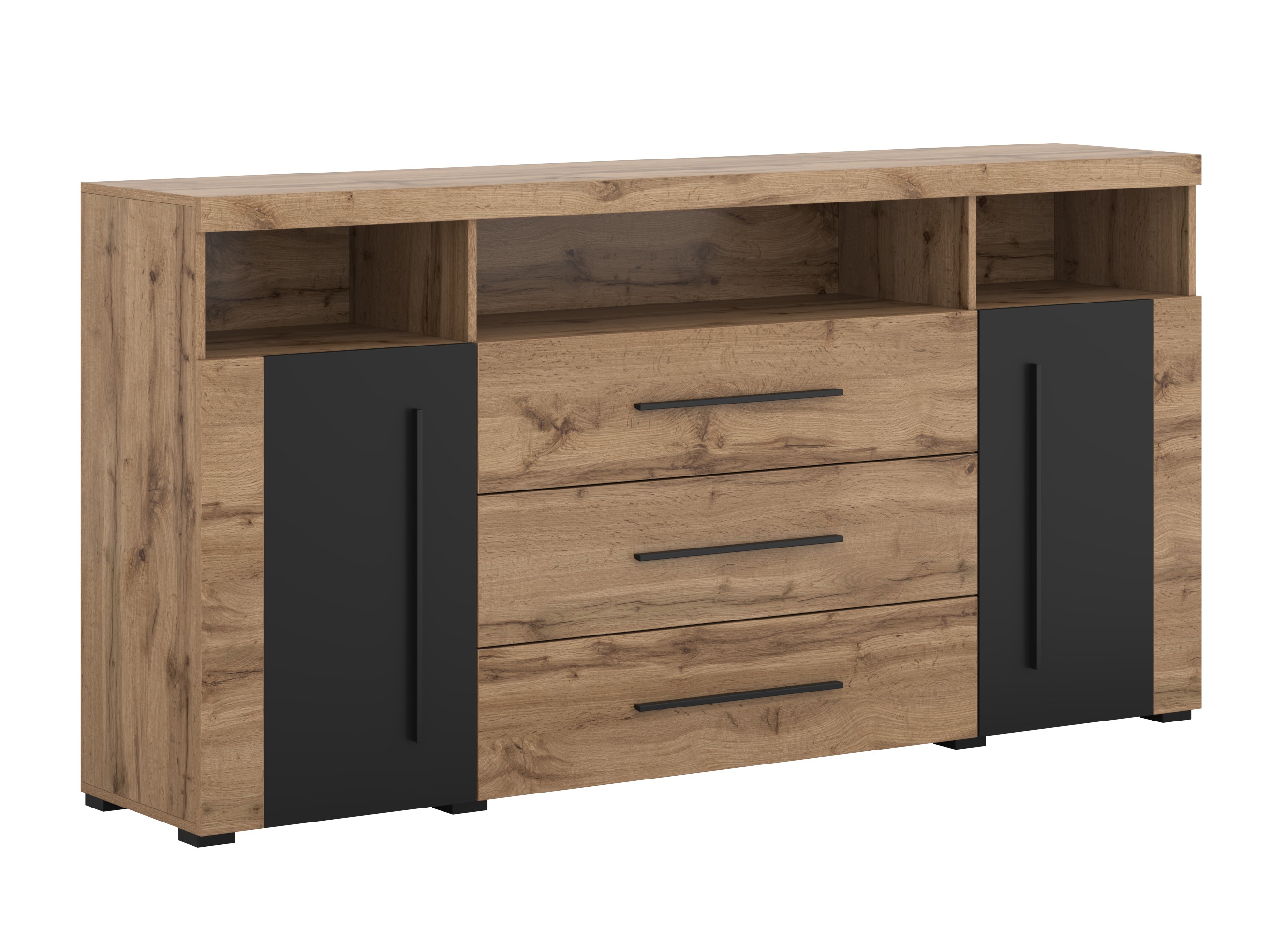 Komoda Sorciro 100 (Crna + Wotan hrast)