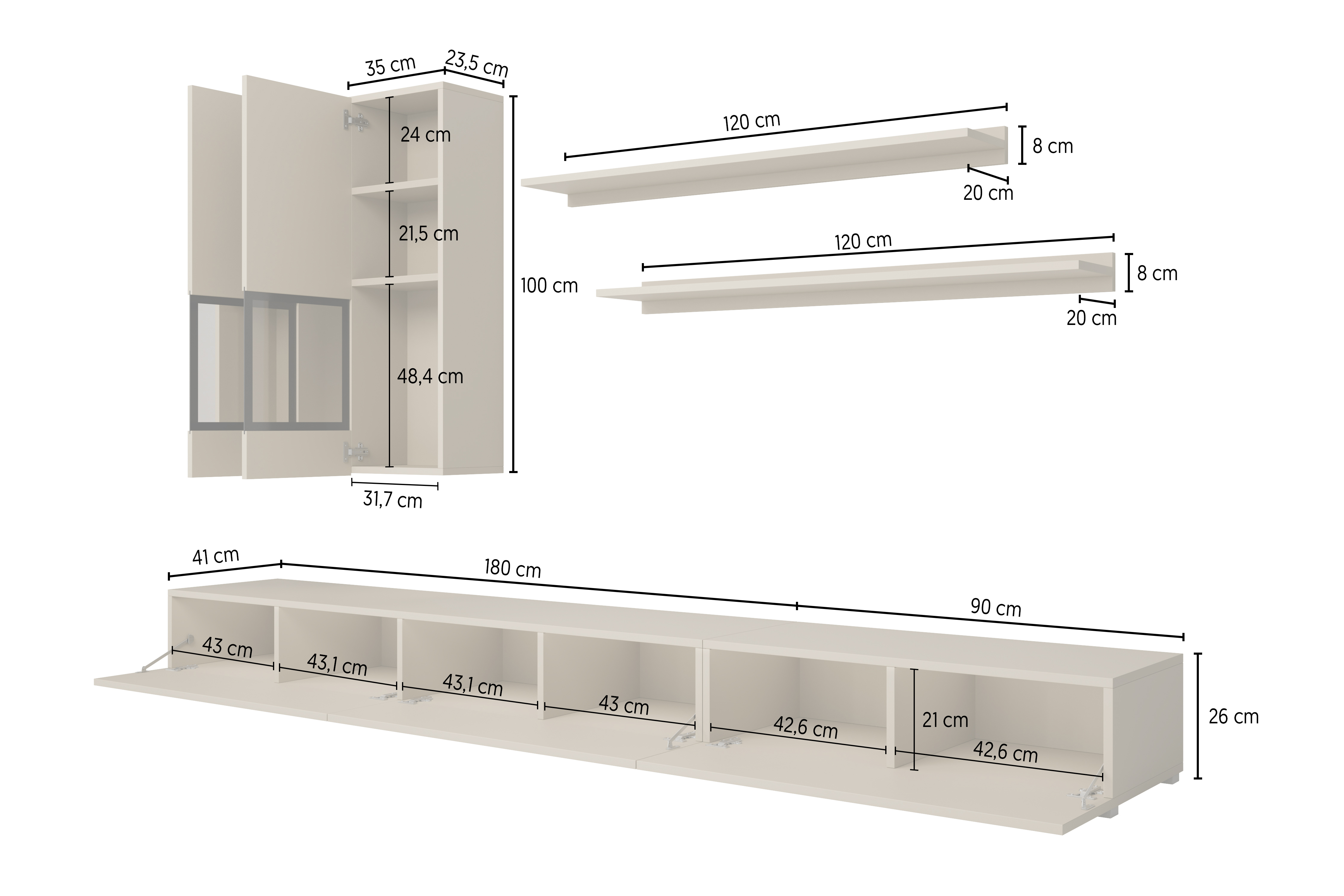 Set za dnevni boravak Serodeu 100 (Orah + Tamno smeđa)