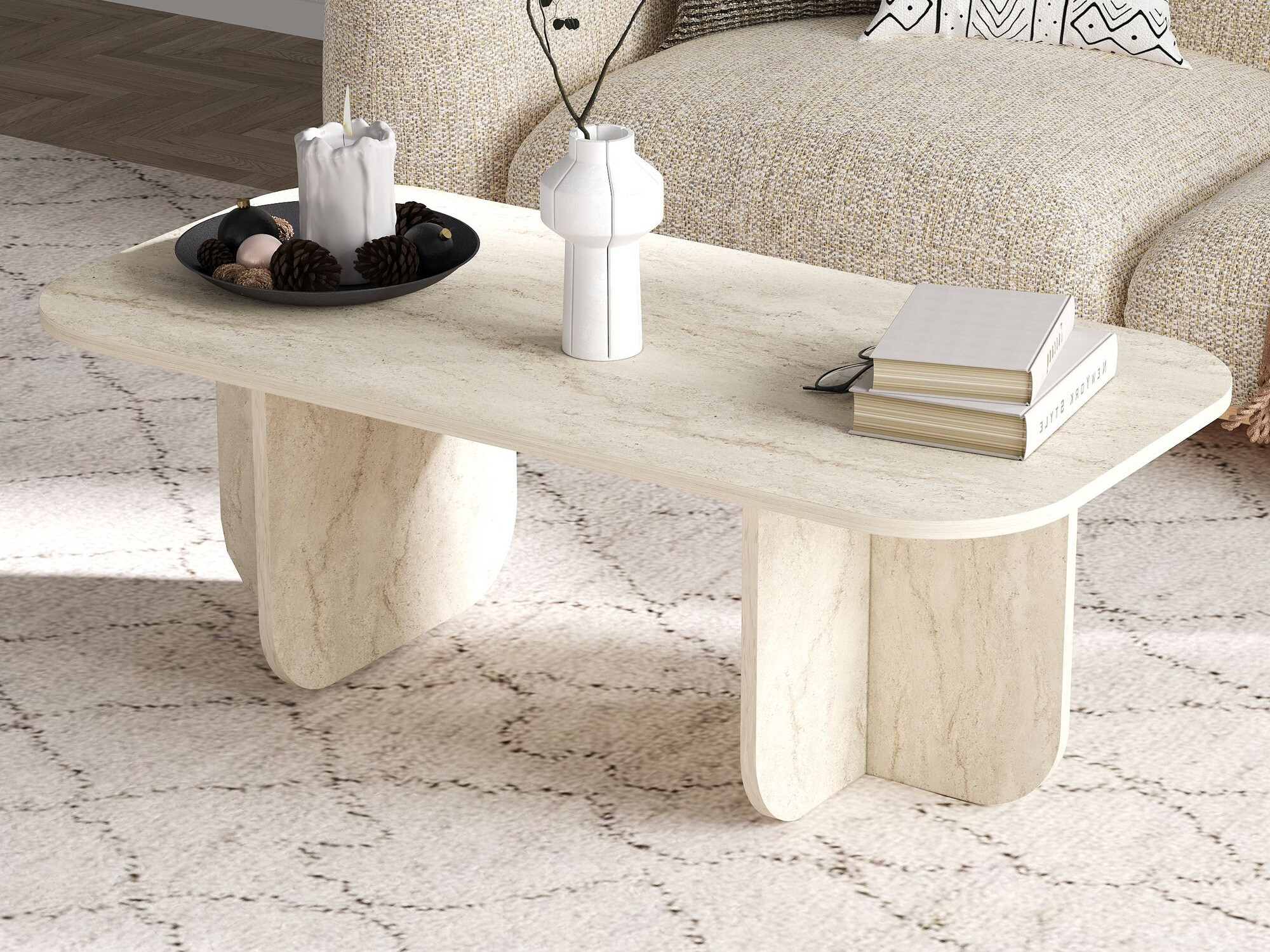 Stolić za kavu Kailua 2560 (Svijetla Travertine)
