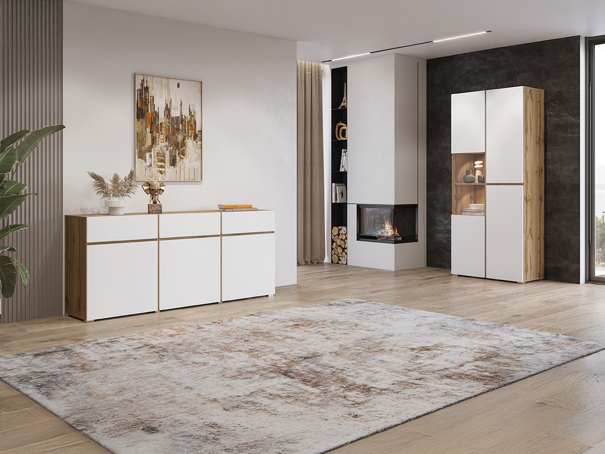 Polica Alfere 110 (Wotan hrast + Bijela)