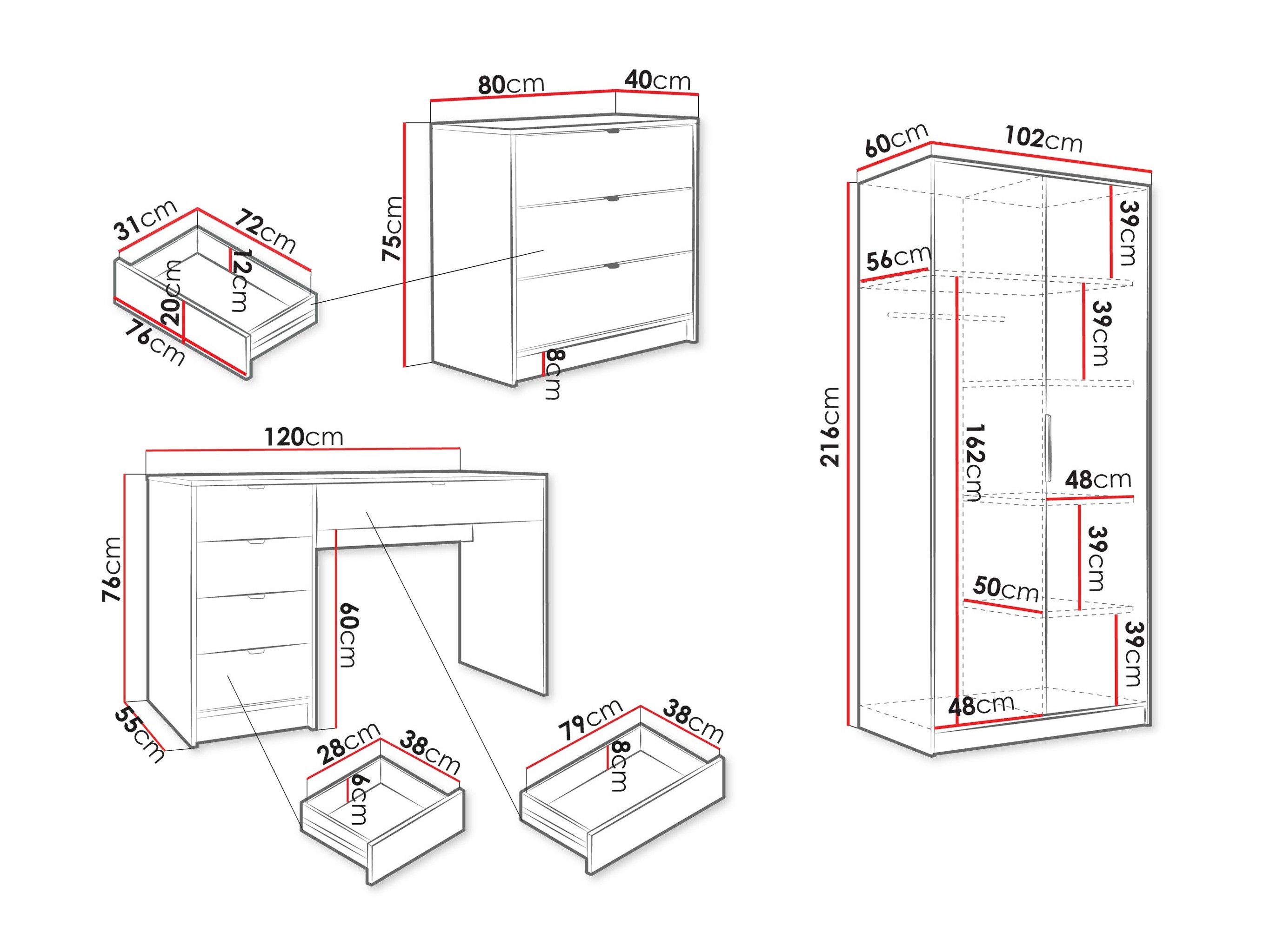 Set za kućni ured Comfivo Papilio IV (Bijela)