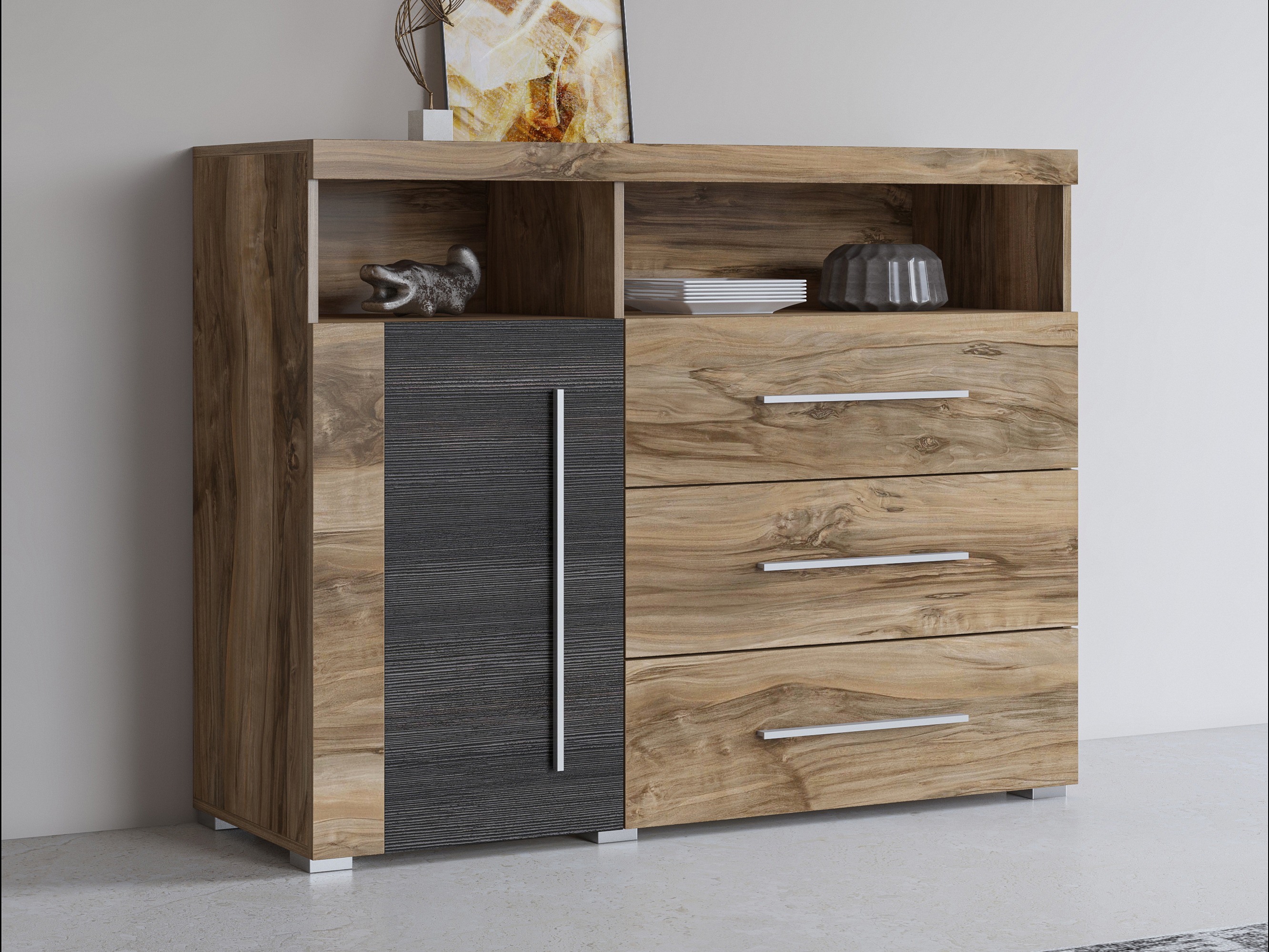 Komoda Sorciro 102 (Orah + Tamni hrast)
