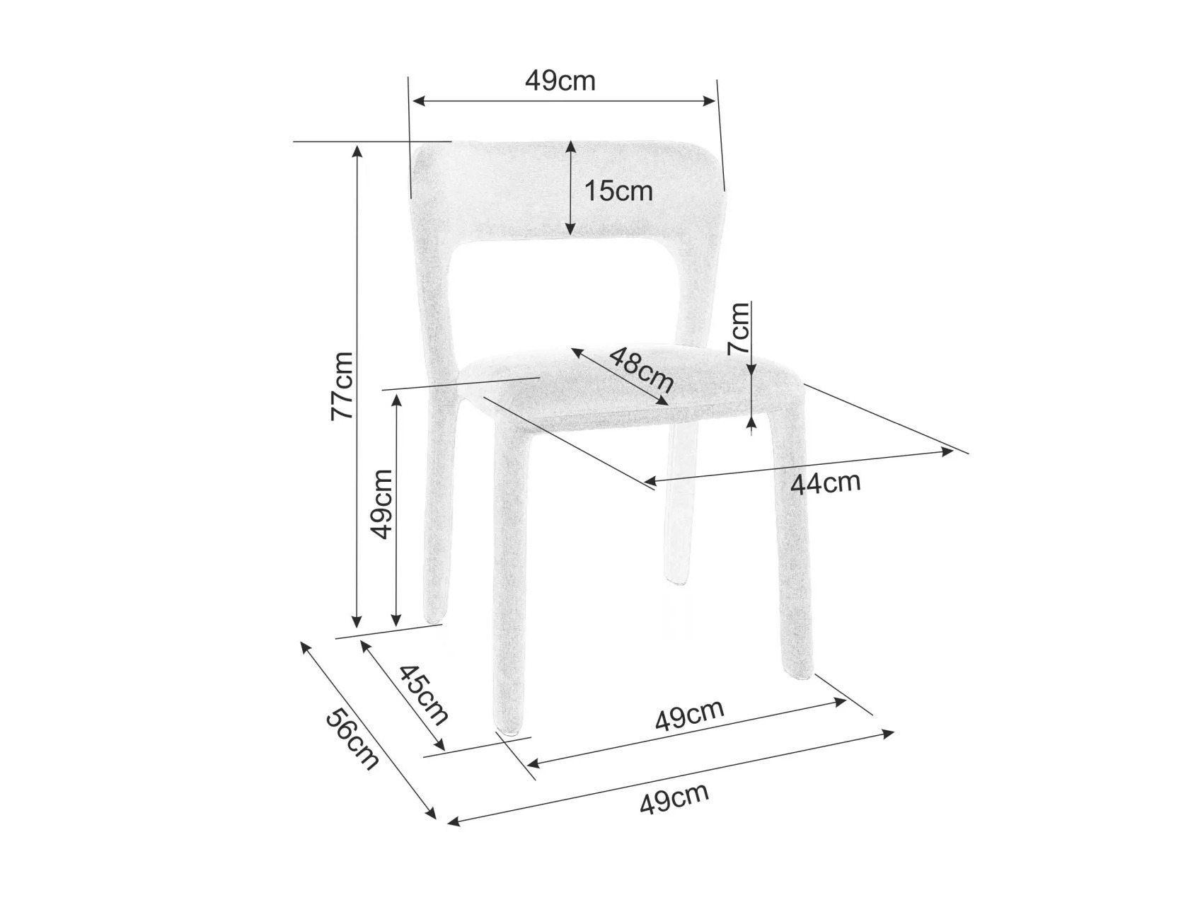 Stolica Detroit 784 (Siva)