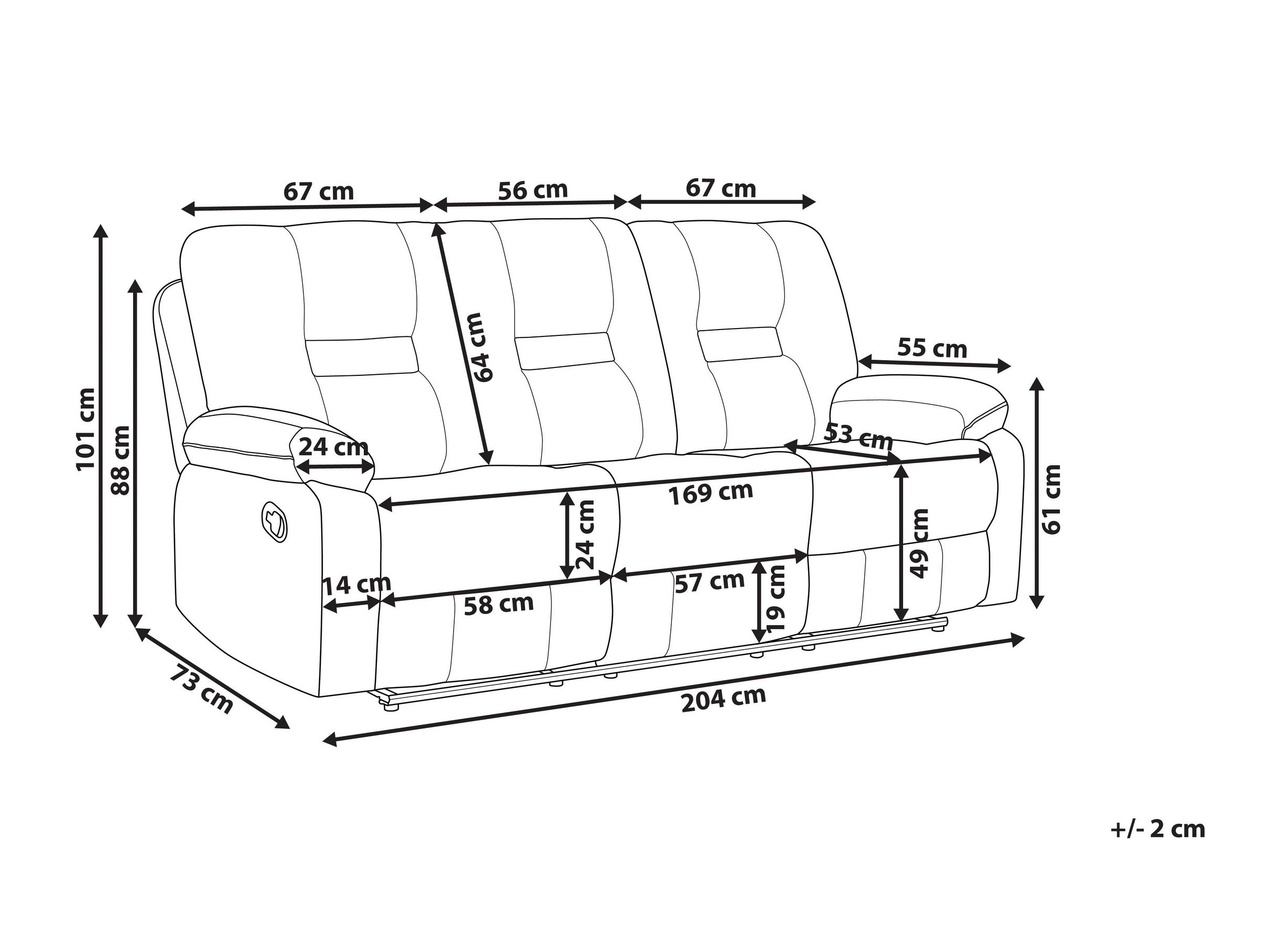 Podesiva sofa Tivlira 111 (Tamno sivo)