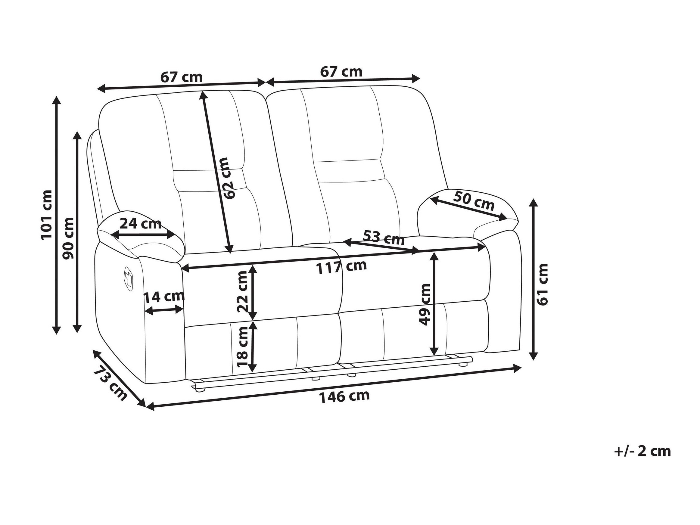 Podesivi kauč Tivlira 110 (Tamno siva)