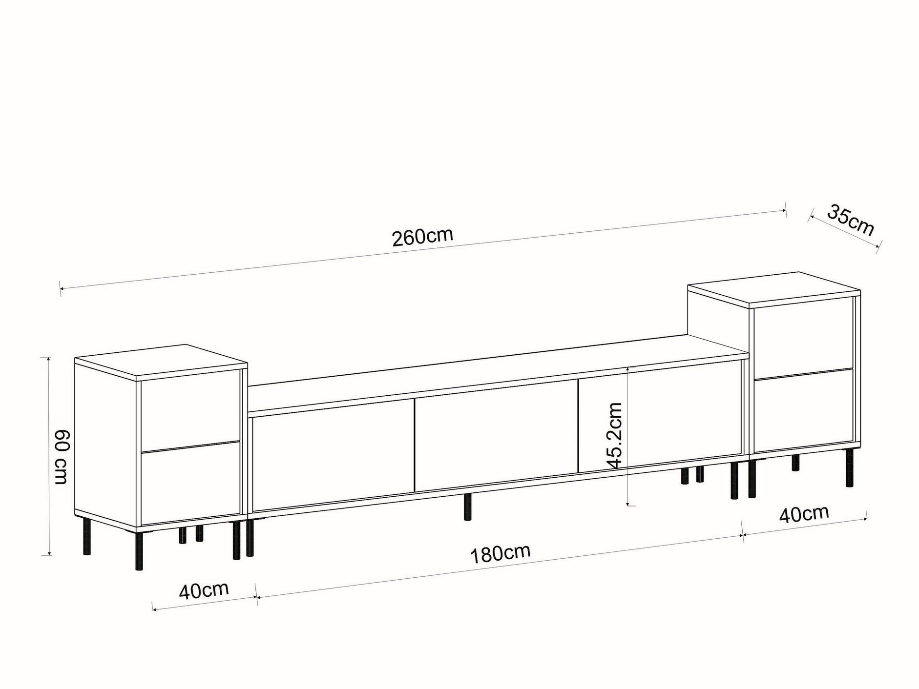 TV stol Kailua 2574 (Svijetla Travertine + Zlatna)