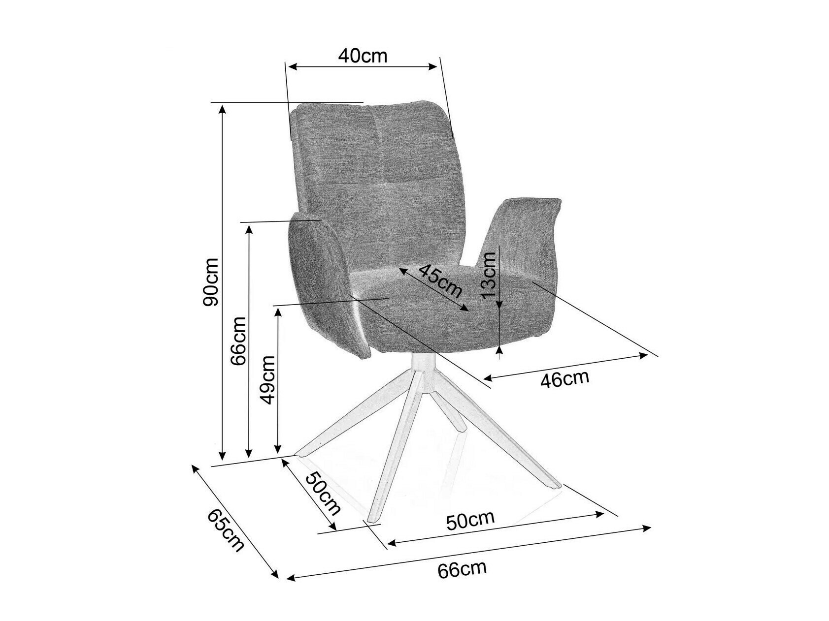 Stolica Detroit 651 (Smeđa)