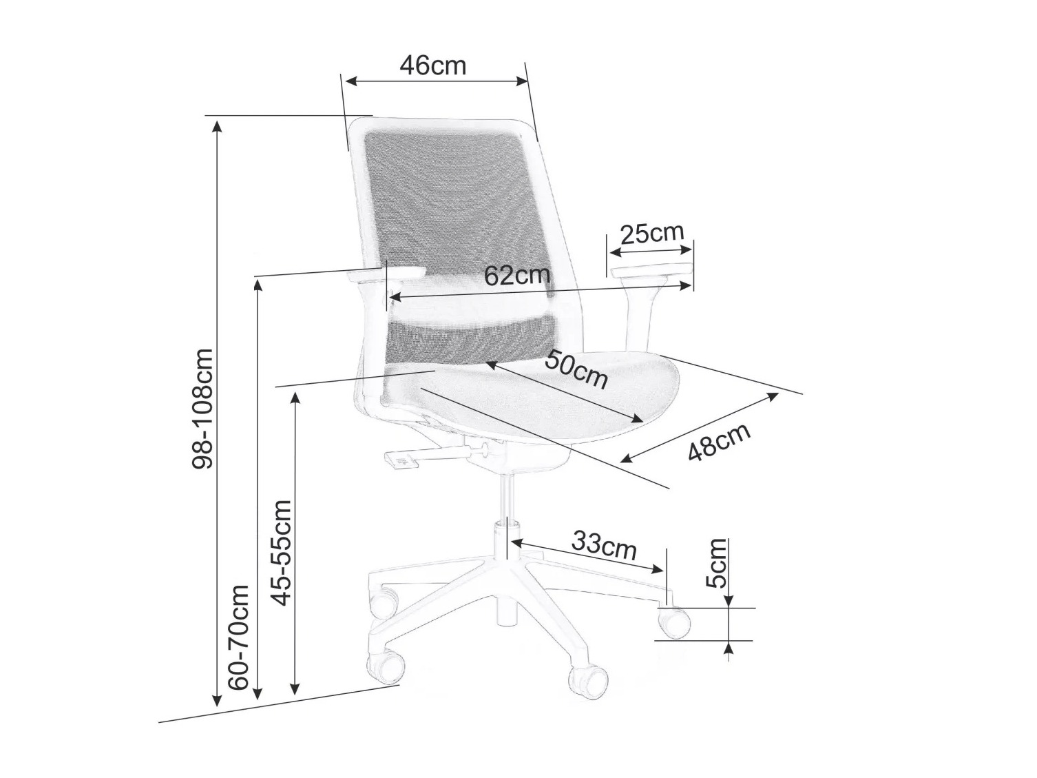 Uredska stolica Detroit 789 (Crna)