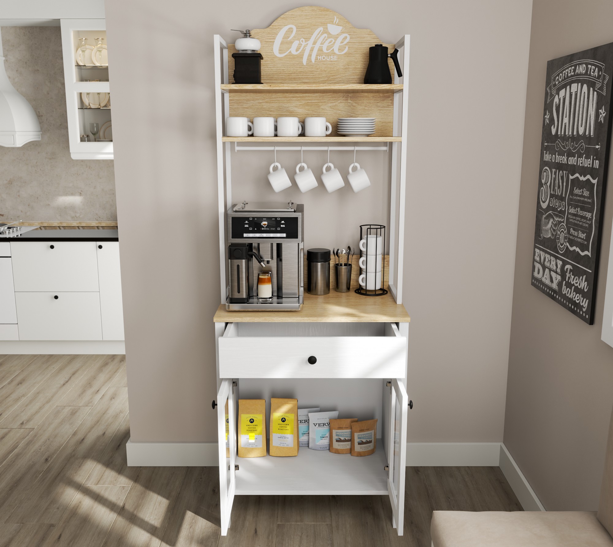 Multifunkcionalni namještaj Ophfela 147 (Bijela)