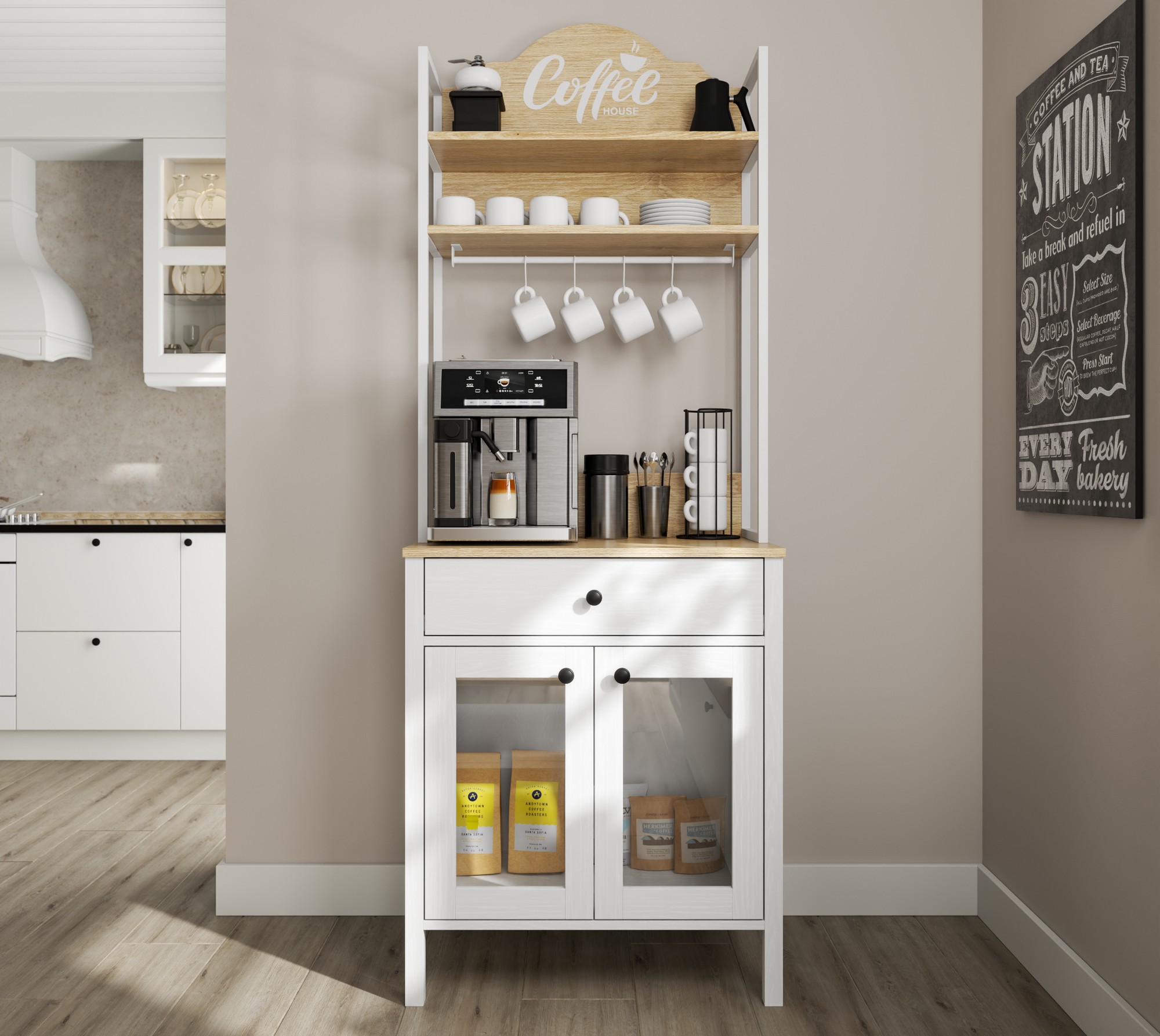 Multifunkcionalni namještaj Ophfela 147 (Bijela)