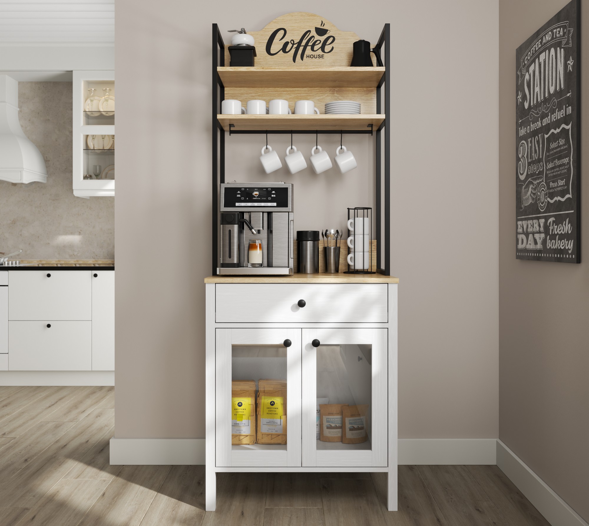 Multifunkcionalni namještaj Ophfela 147 (Crna)