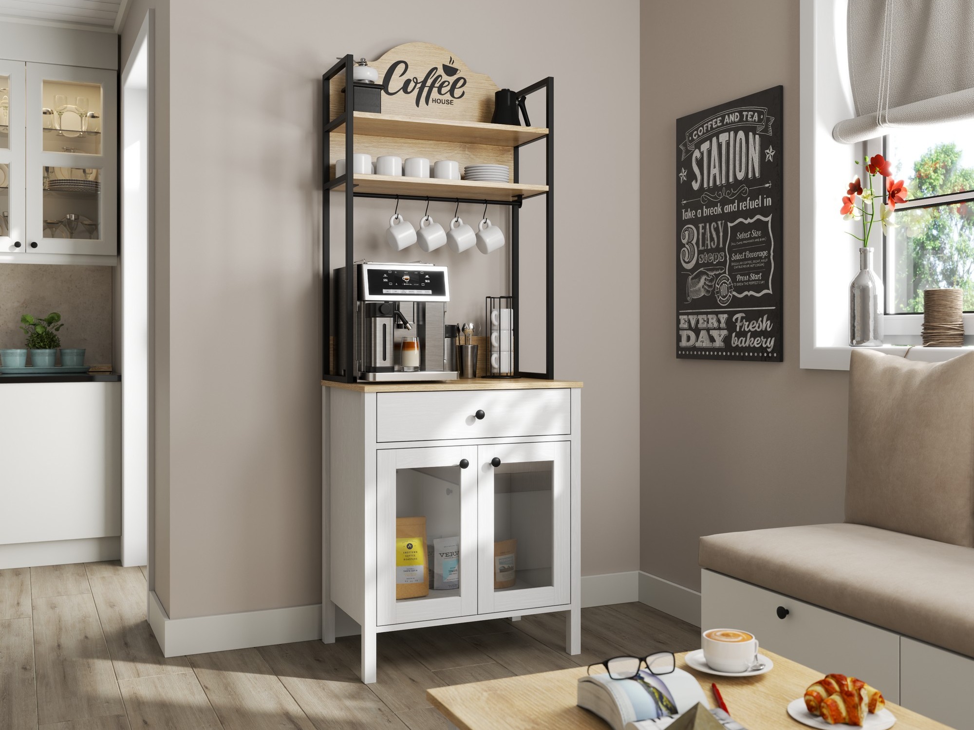 Multifunkcionalni namještaj Ophfela 147 (Crna)