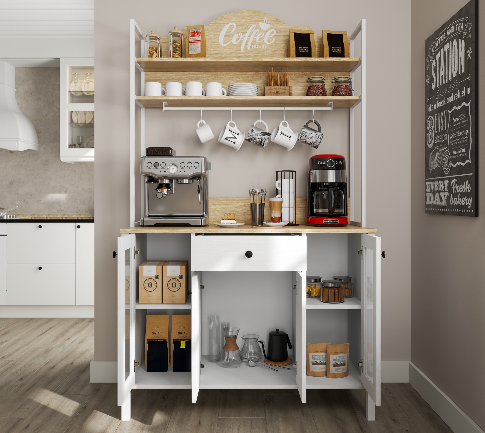 Multifunkcionalni namještaj Ophfela 148 (Bijela)