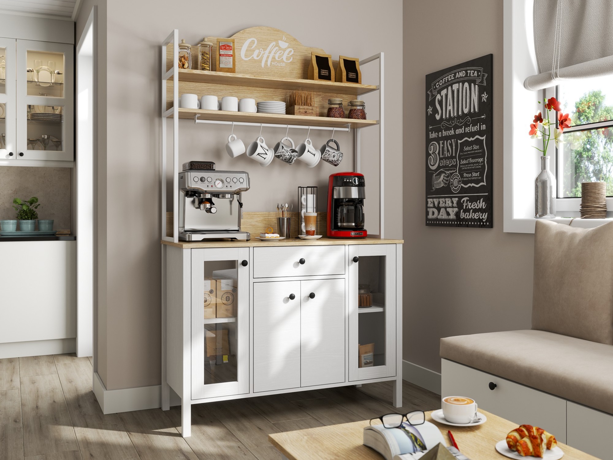 Multifunkcionalni namještaj Ophfela 148 (Bijela)