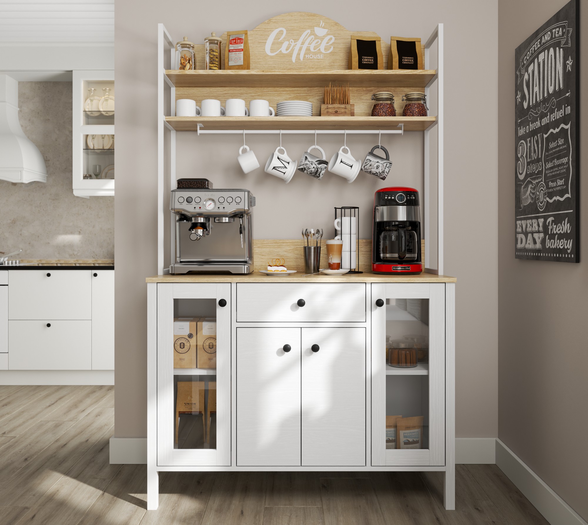 Multifunkcionalni namještaj Ophfela 148 (Bijela)