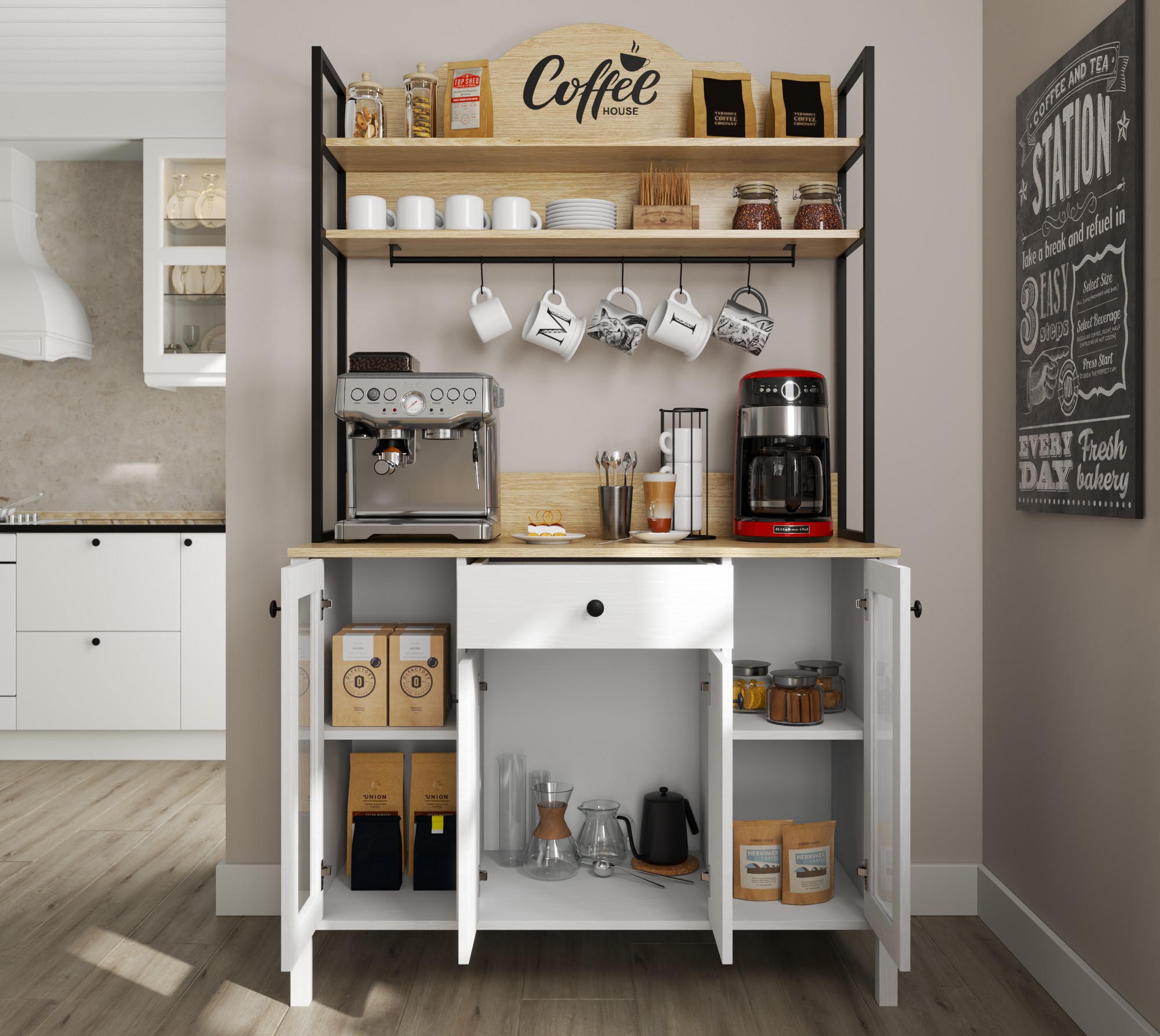 Multifunkcionalni namještaj Ophfela 148 (Crna)