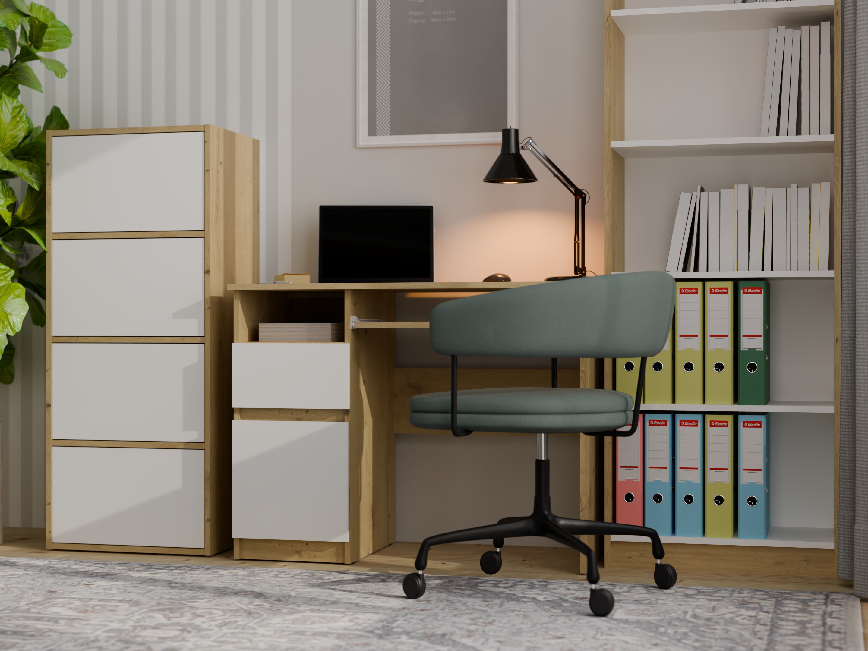 Ormarić Mandeville 298 (Bijela + Hrast Artisan)