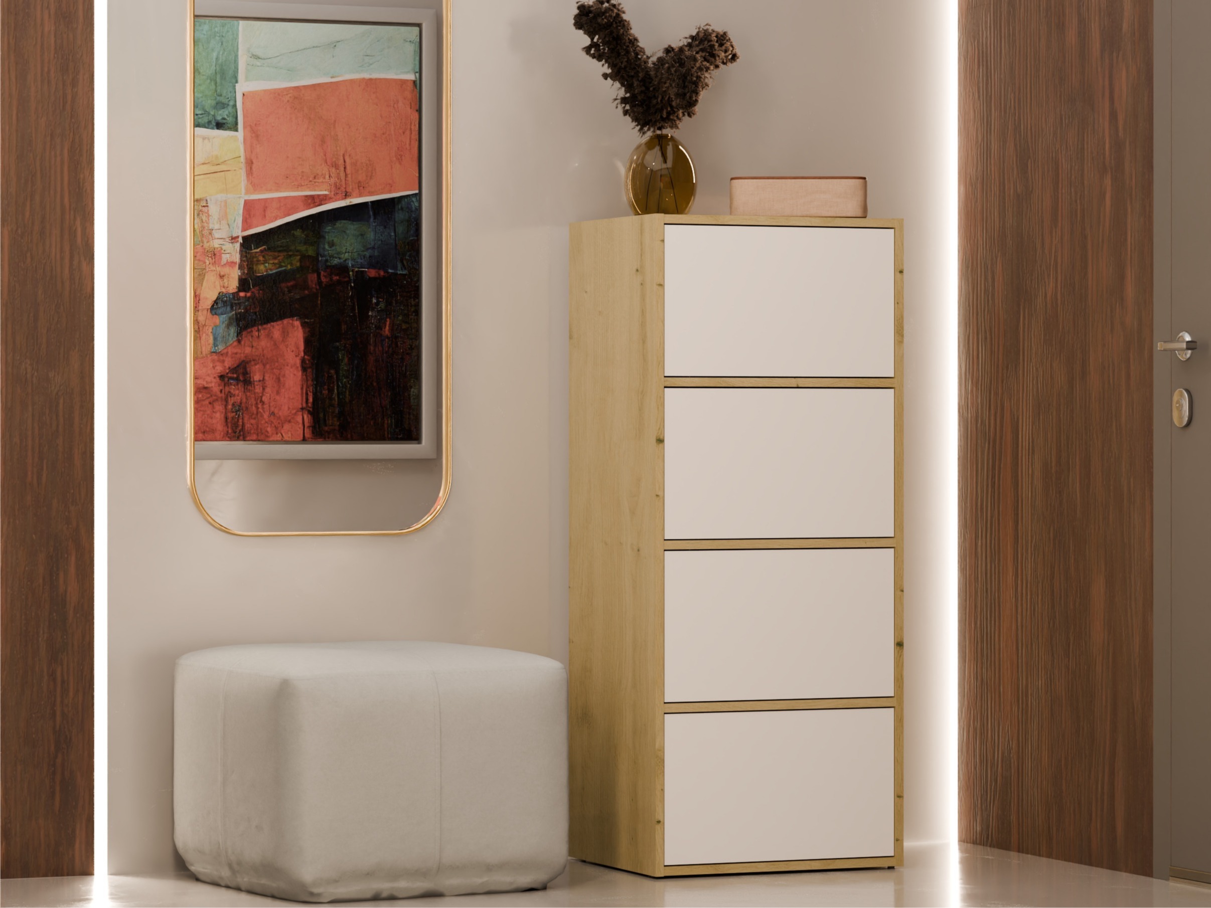 Ormarić Mandeville 298 (Bijela + Hrast Artisan)