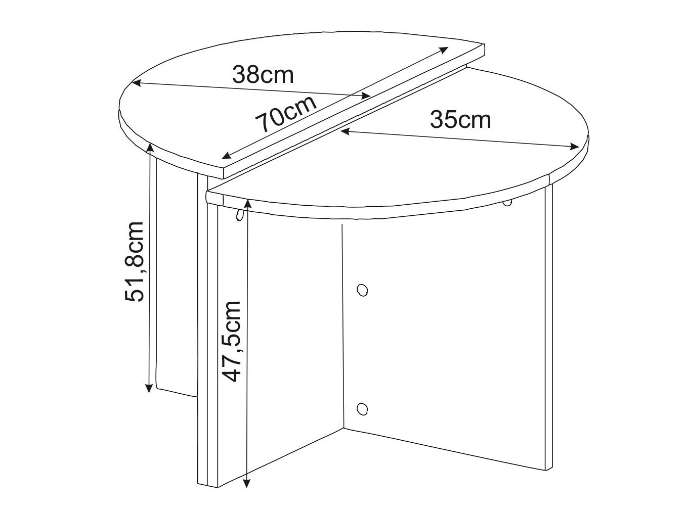 Set stolića za kavu Kailua 2581 (Antracit + Orah)