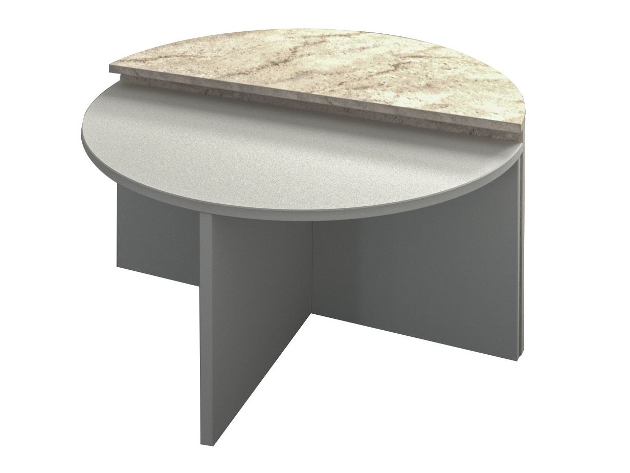 Set stolića za kavu Kailua 2581 (Siva + Svijetla Travertine)