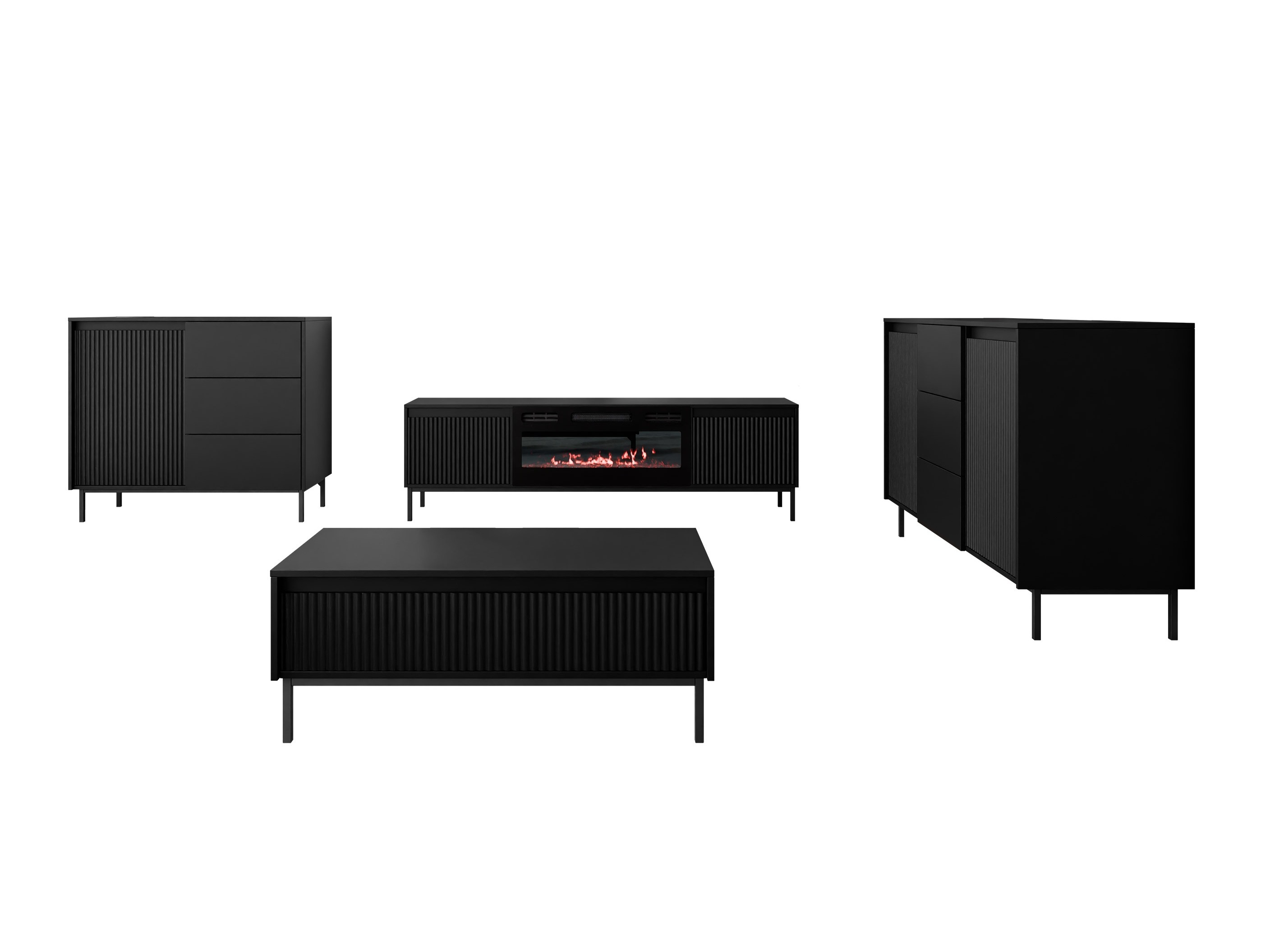 Set za dnevni boravak Comfivo Delruva 109 (Crna)