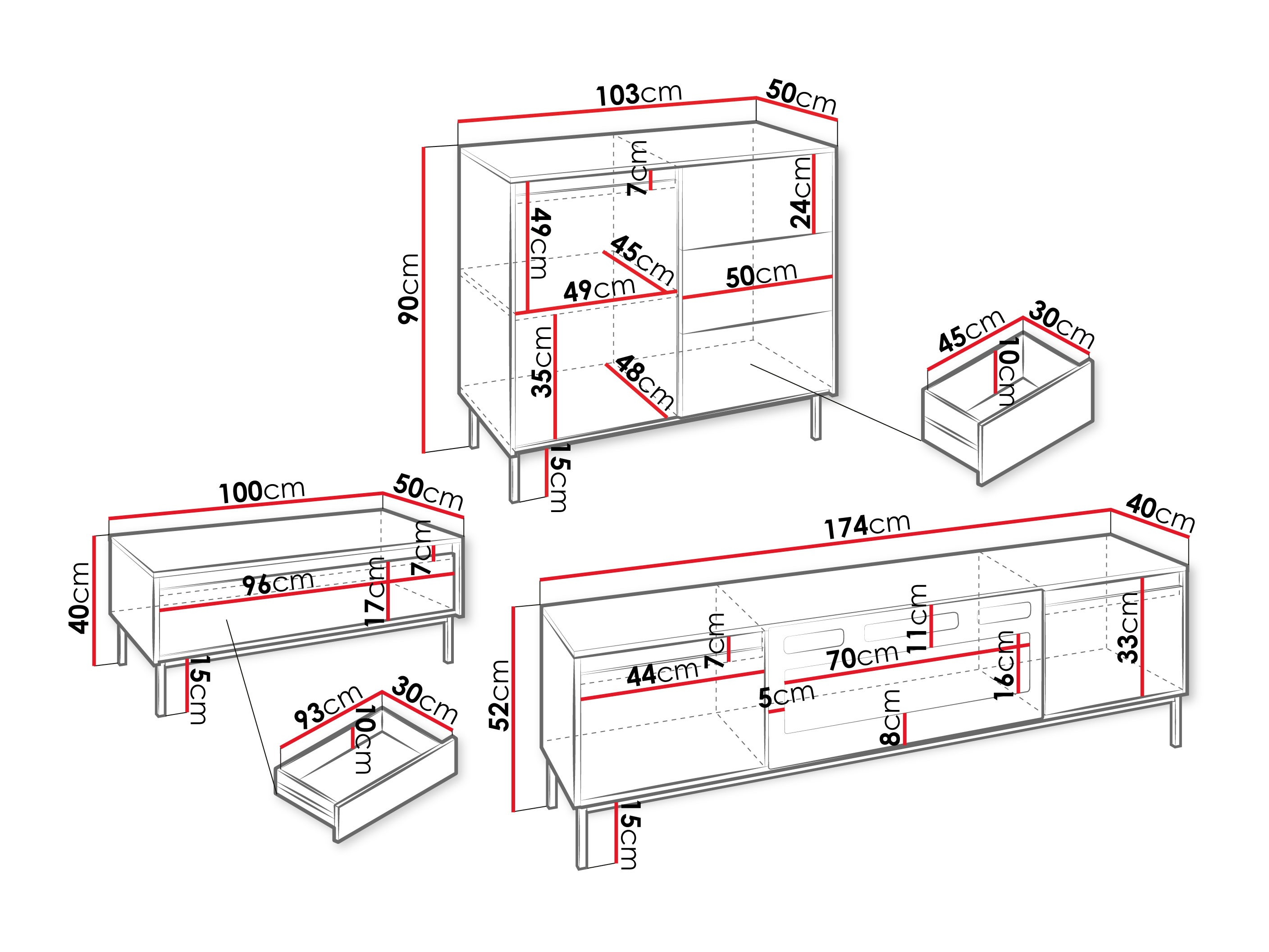 Set za dnevni boravak Comfivo Delruva 110 (Bijela)