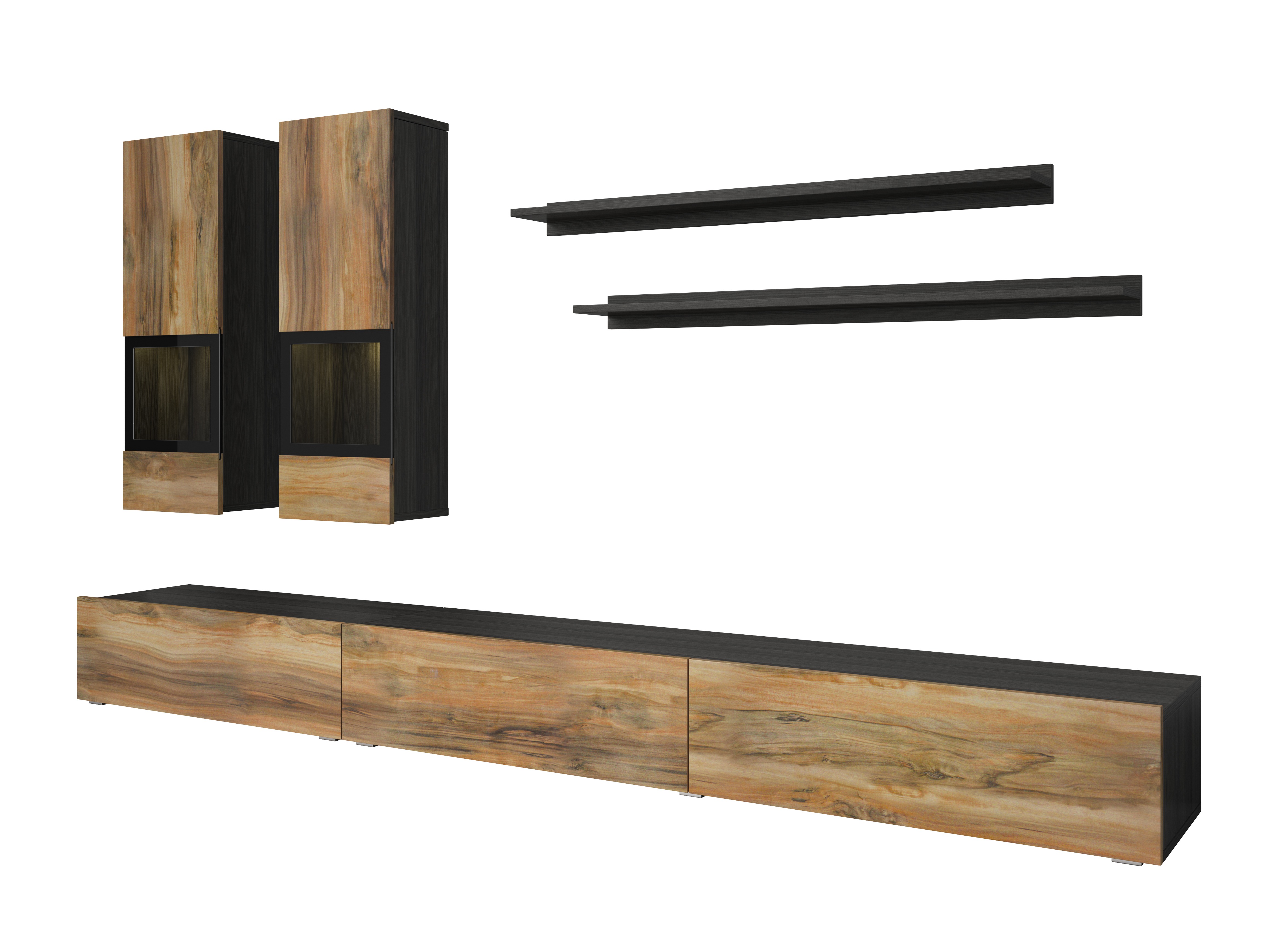 Set za dnevni boravak Serodeu 100 (Orah + Tamno smeđa)