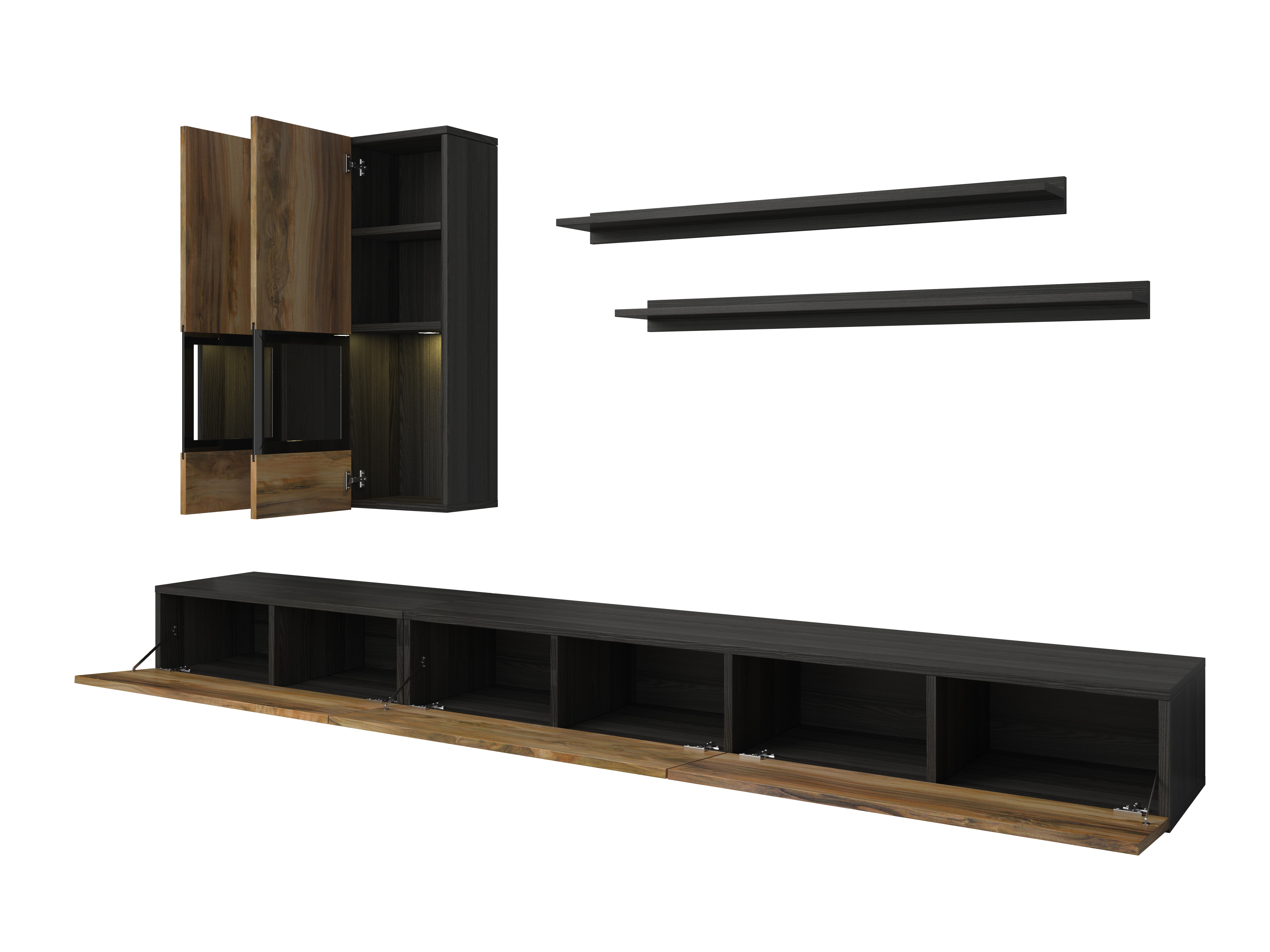 Set za dnevni boravak Serodeu 100 (Orah + Tamno smeđa)