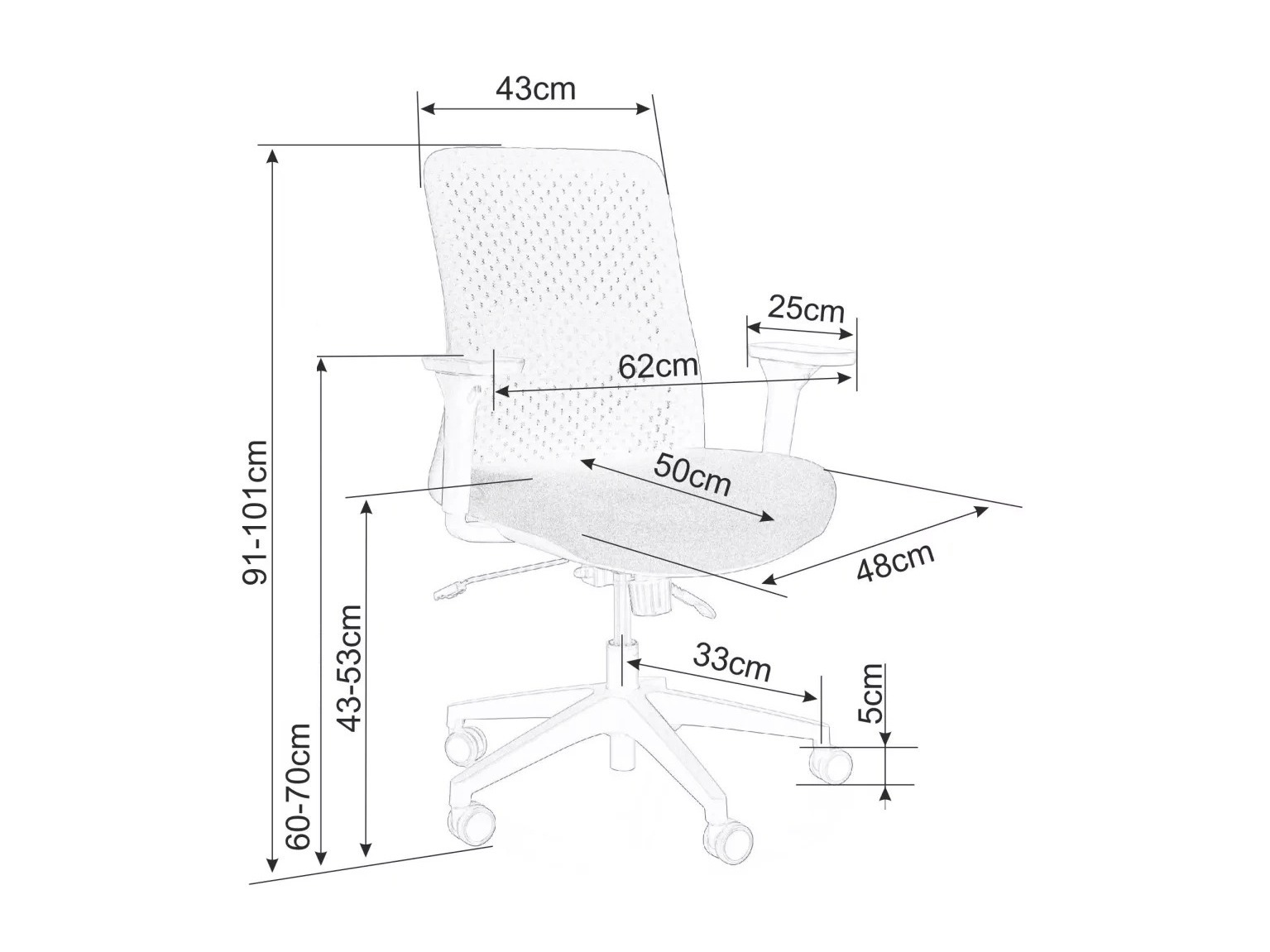 Uredska stolica Detroit 798 (Siva)