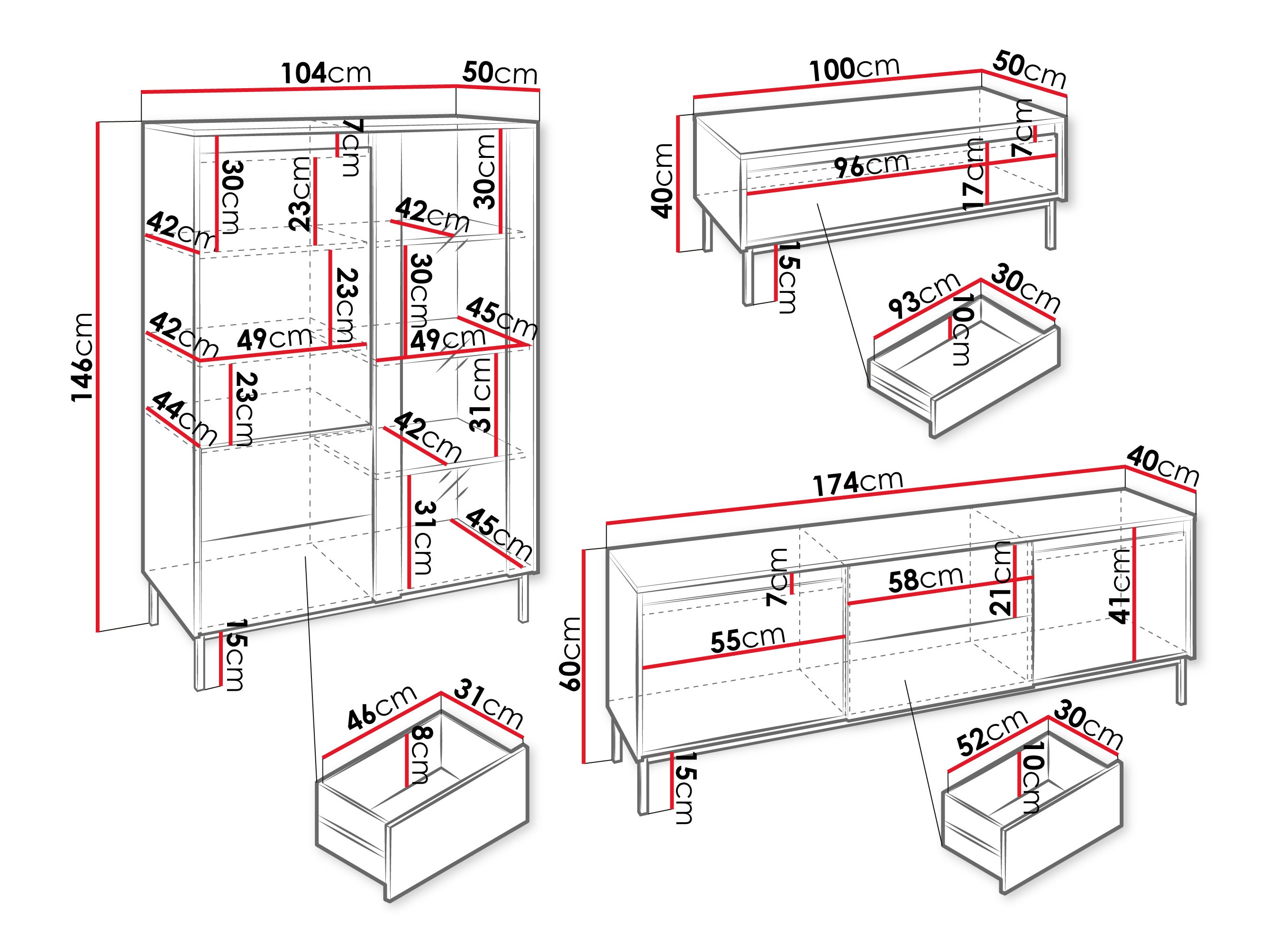 Set za dnevni boravak Comfivo Delruva V (Bijela)