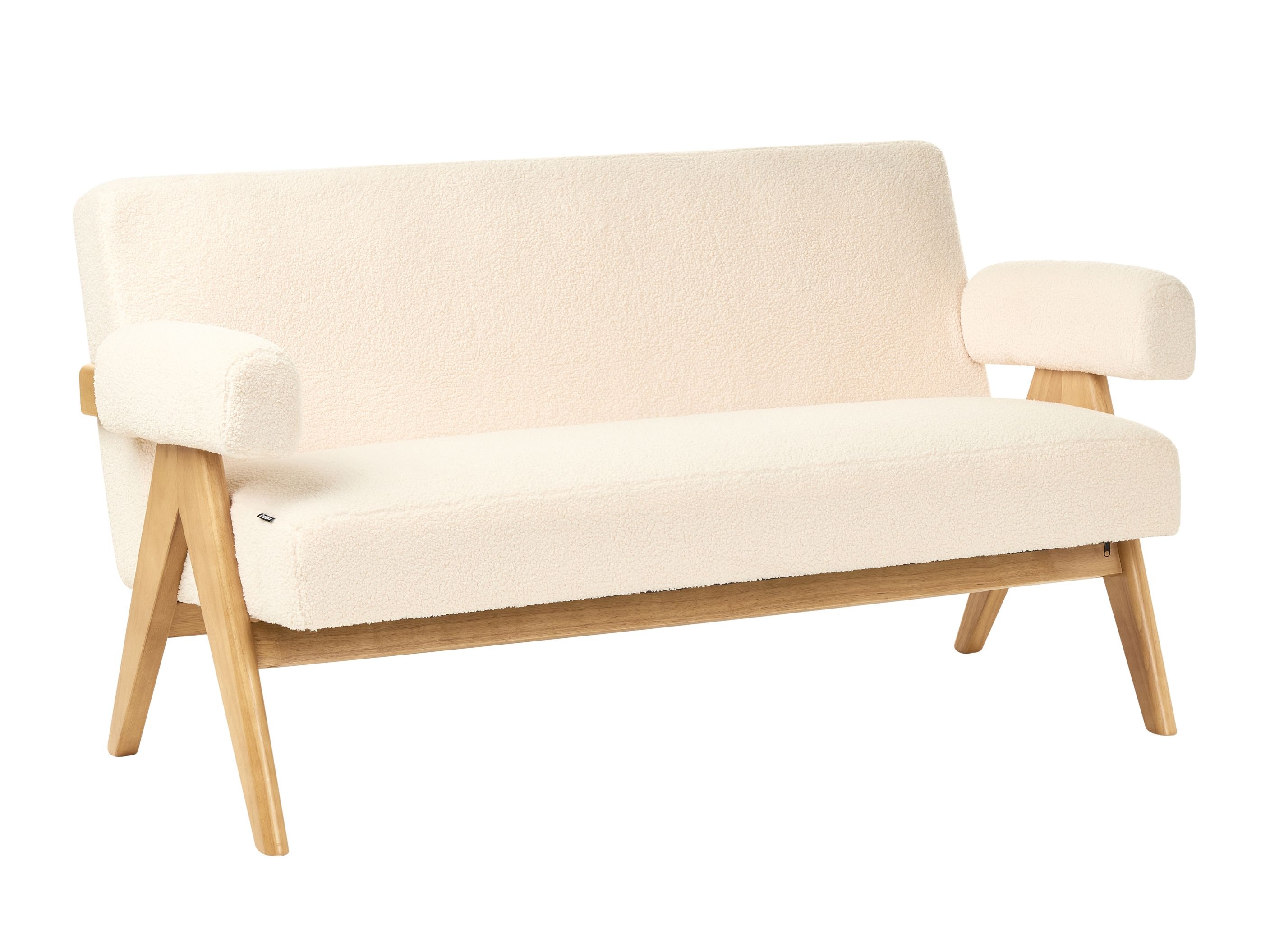 Tapecirana klupa Berwyn 2713 (Bijela + Svijetlo drvo)