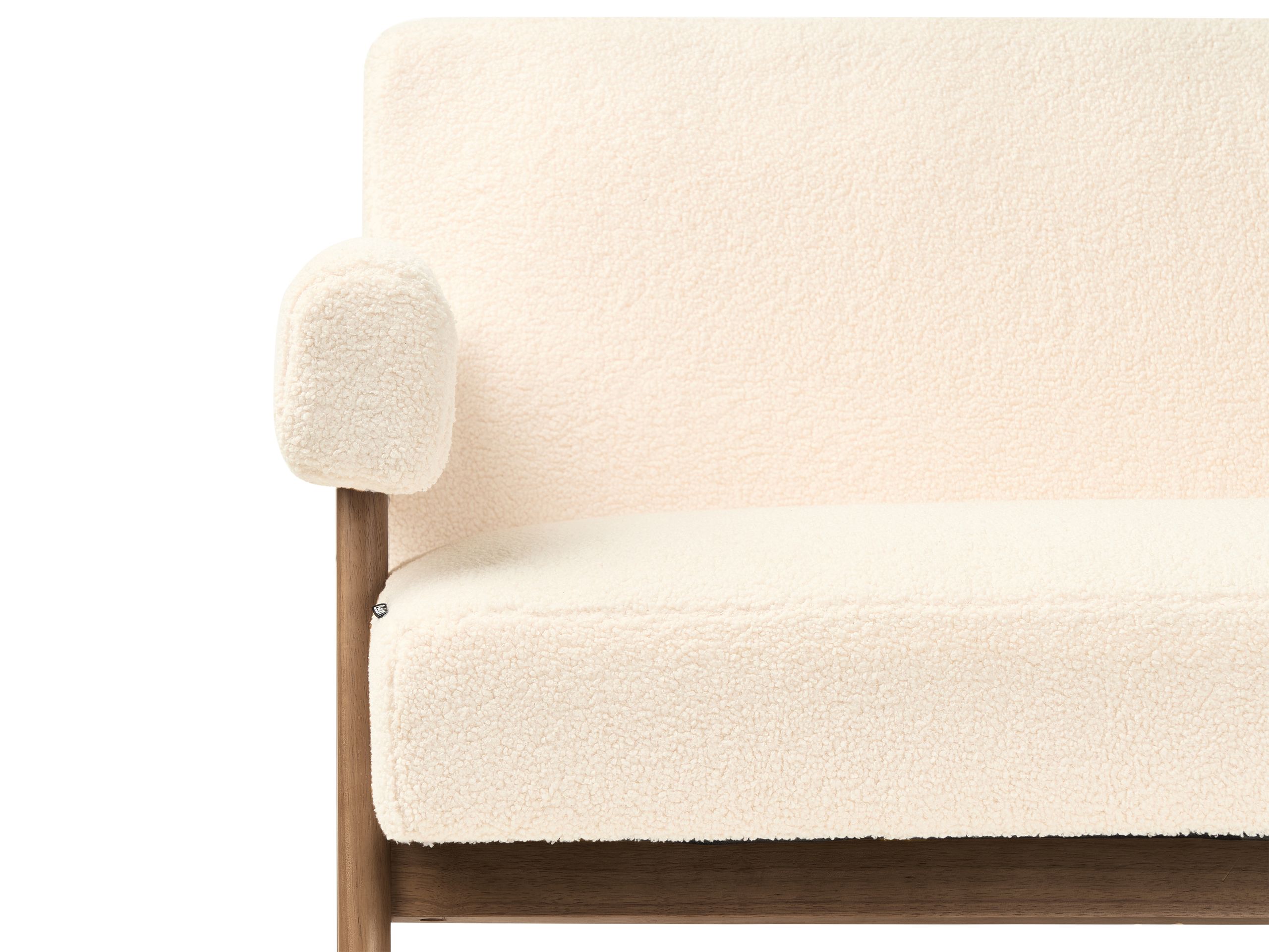 Tapecirana klupa Berwyn 2713 (Bijela + Tamno drvo)