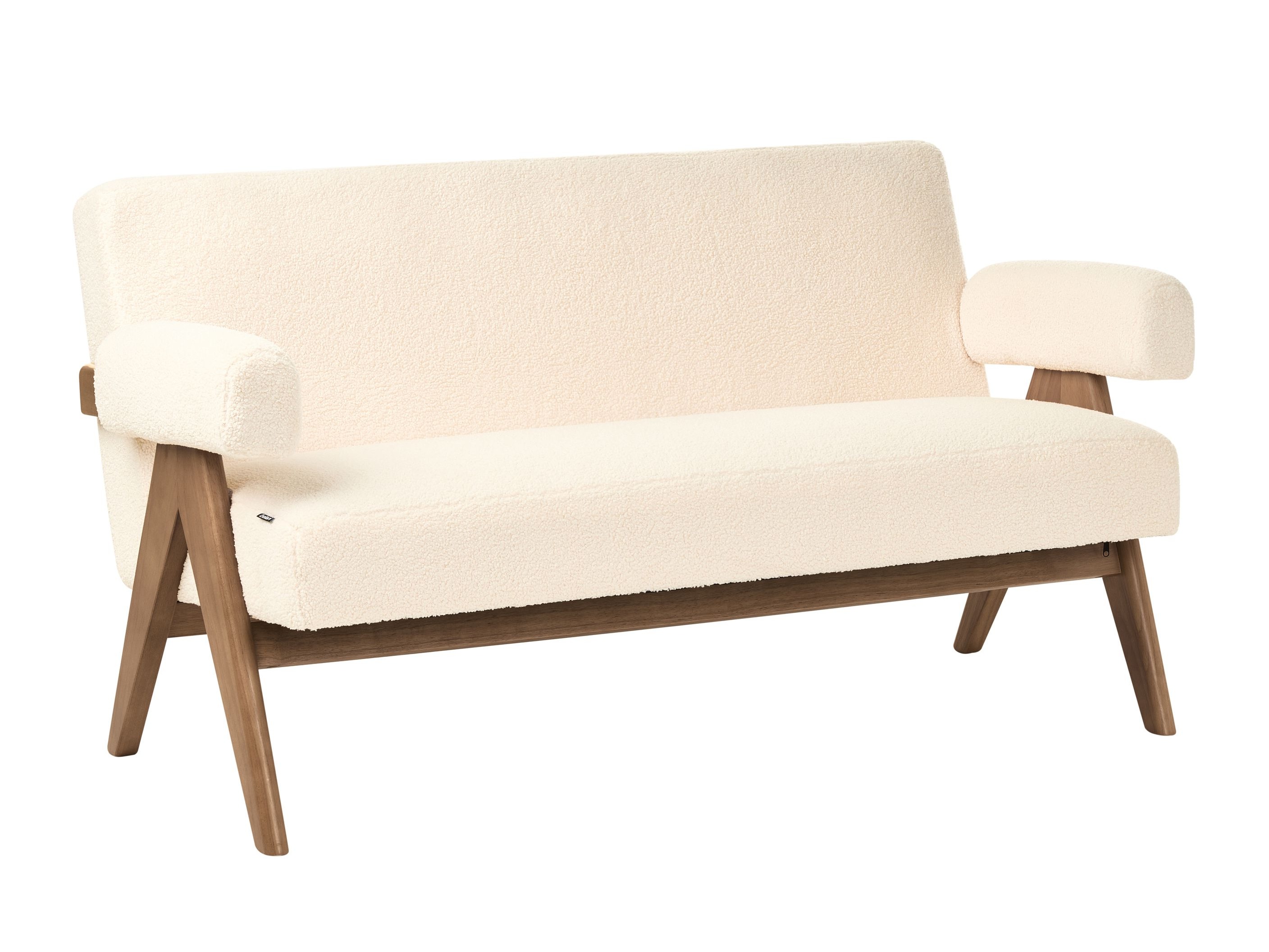 Tapecirana klupa Berwyn 2713 (Bijela + Tamno drvo)