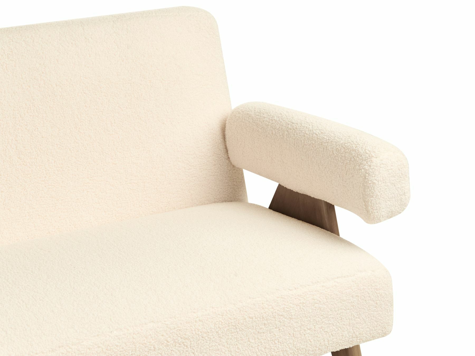 Tapecirana klupa Berwyn 2713 (Bijela + Tamno drvo)