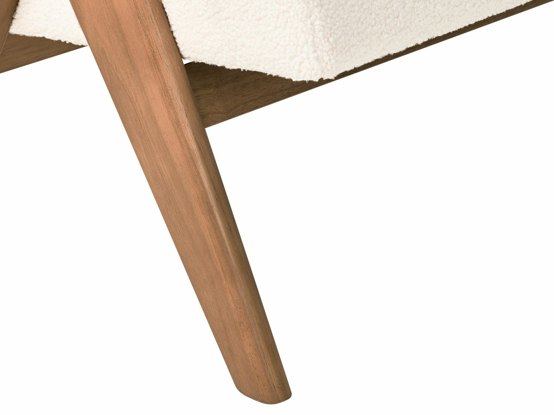 Tapecirana klupa Berwyn 2713 (Bijela + Tamno drvo)