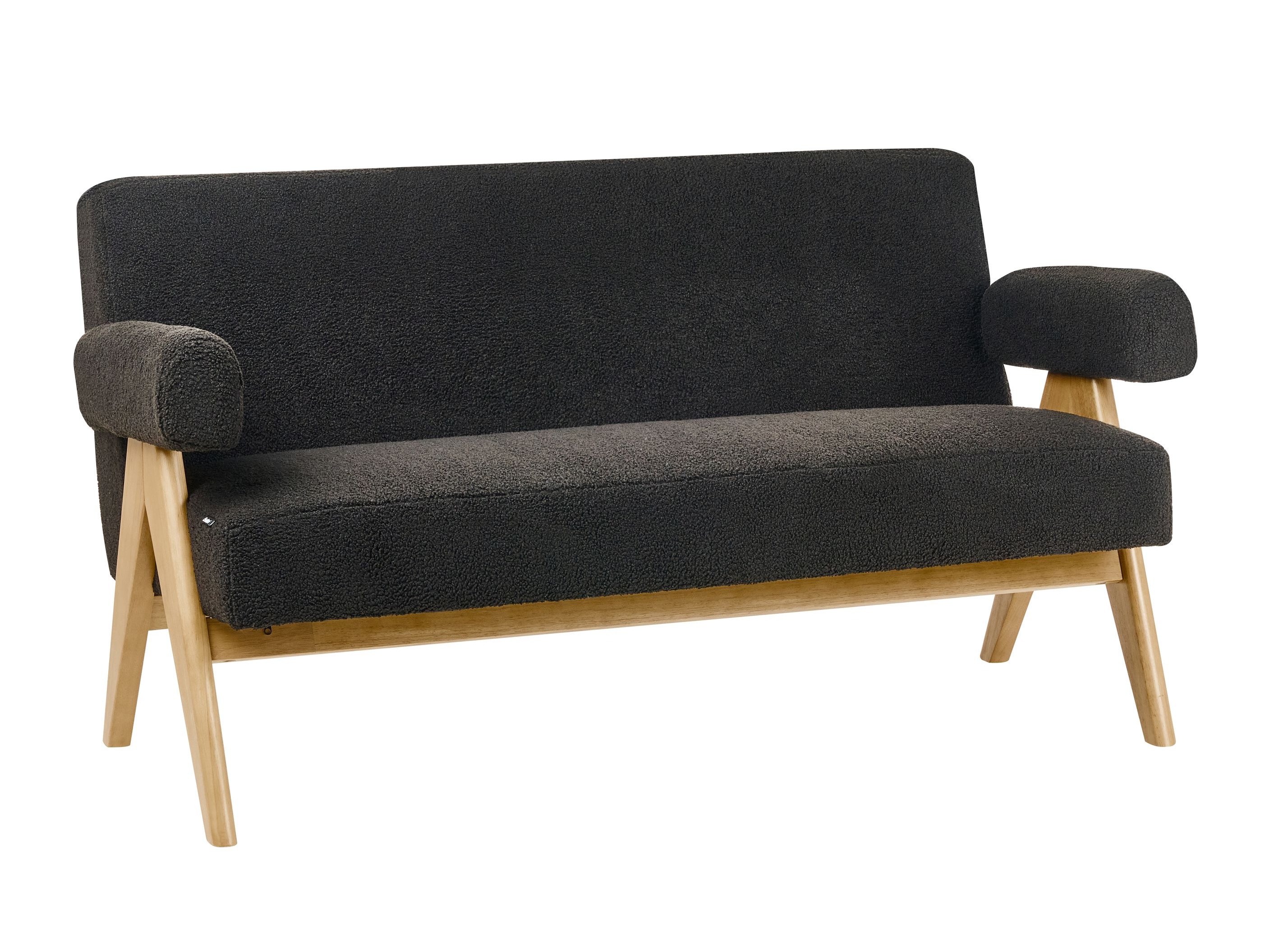 Tapecirana klupa Berwyn 2713 (Crna + Svijetlo drvo)