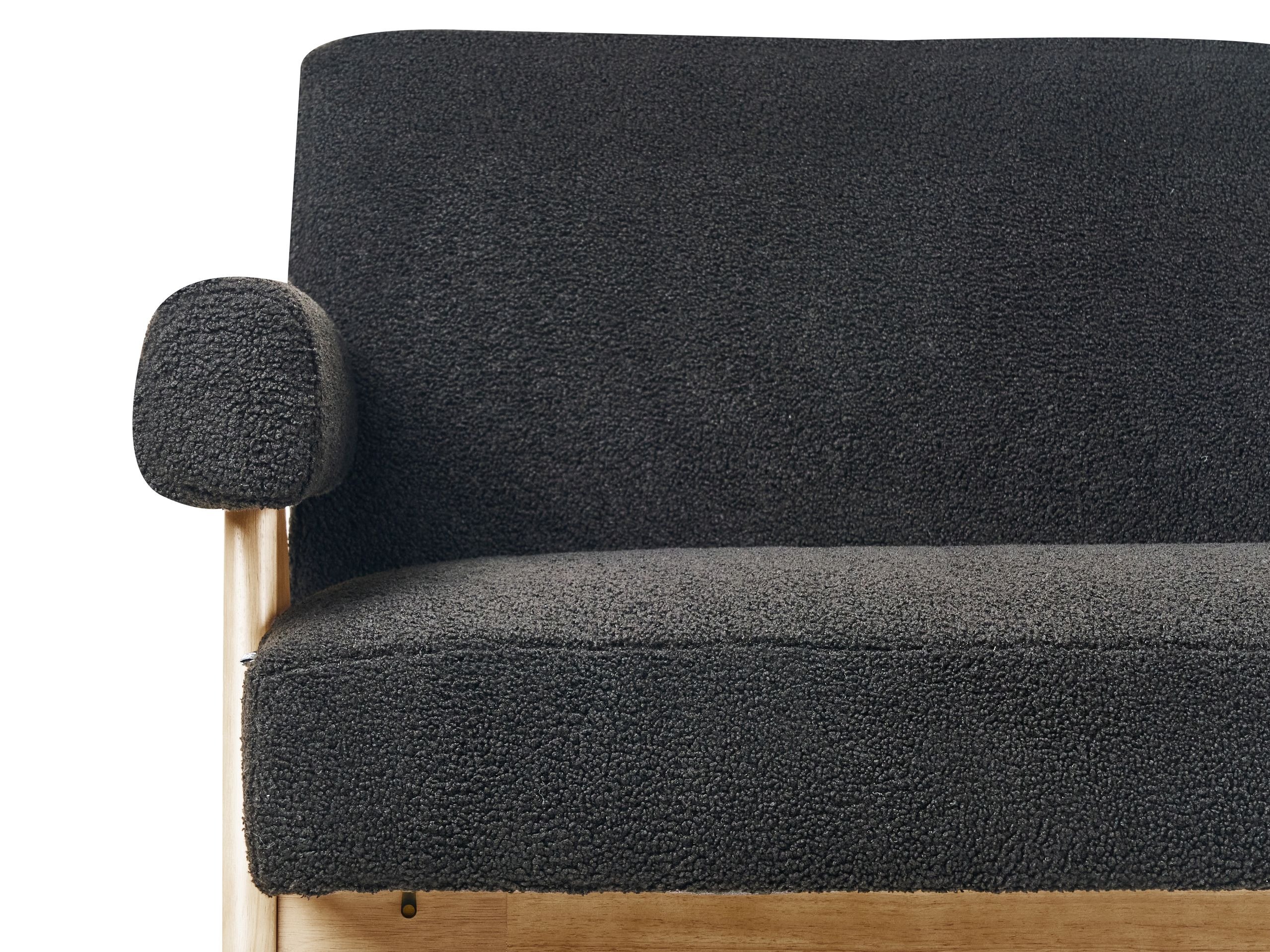 Tapecirana klupa Berwyn 2713 (Crna + Svijetlo drvo)