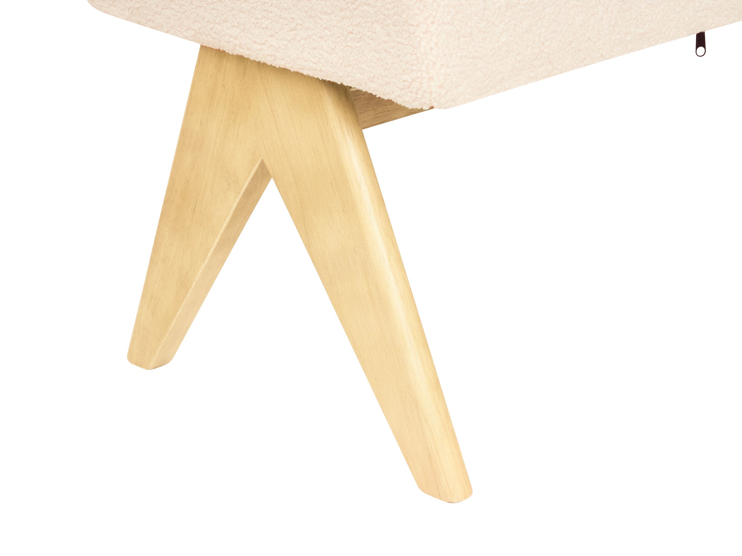 Tapecirana klupa Berwyn 2714 (Bijela + Svijetlo drvo)