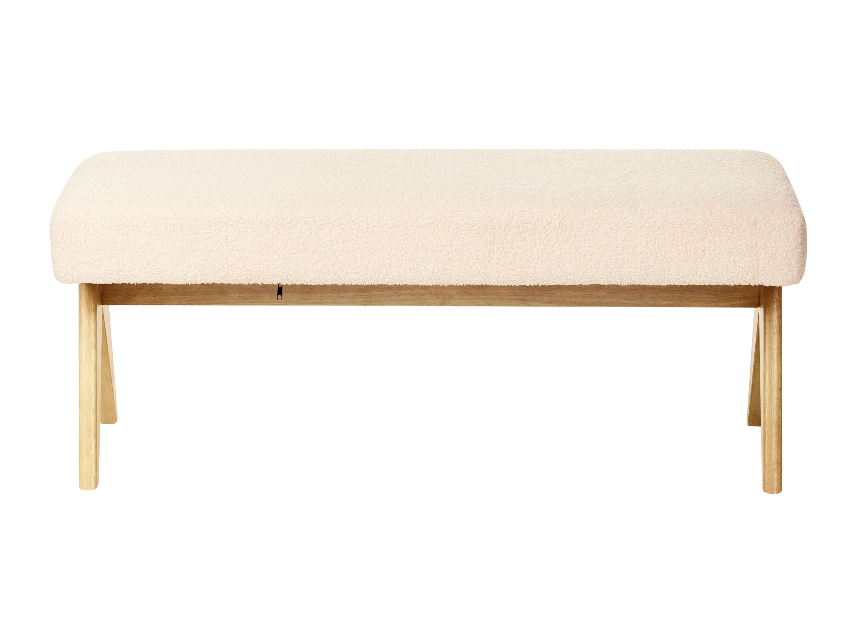 Tapecirana klupa Berwyn 2714 (Bijela + Svijetlo drvo)