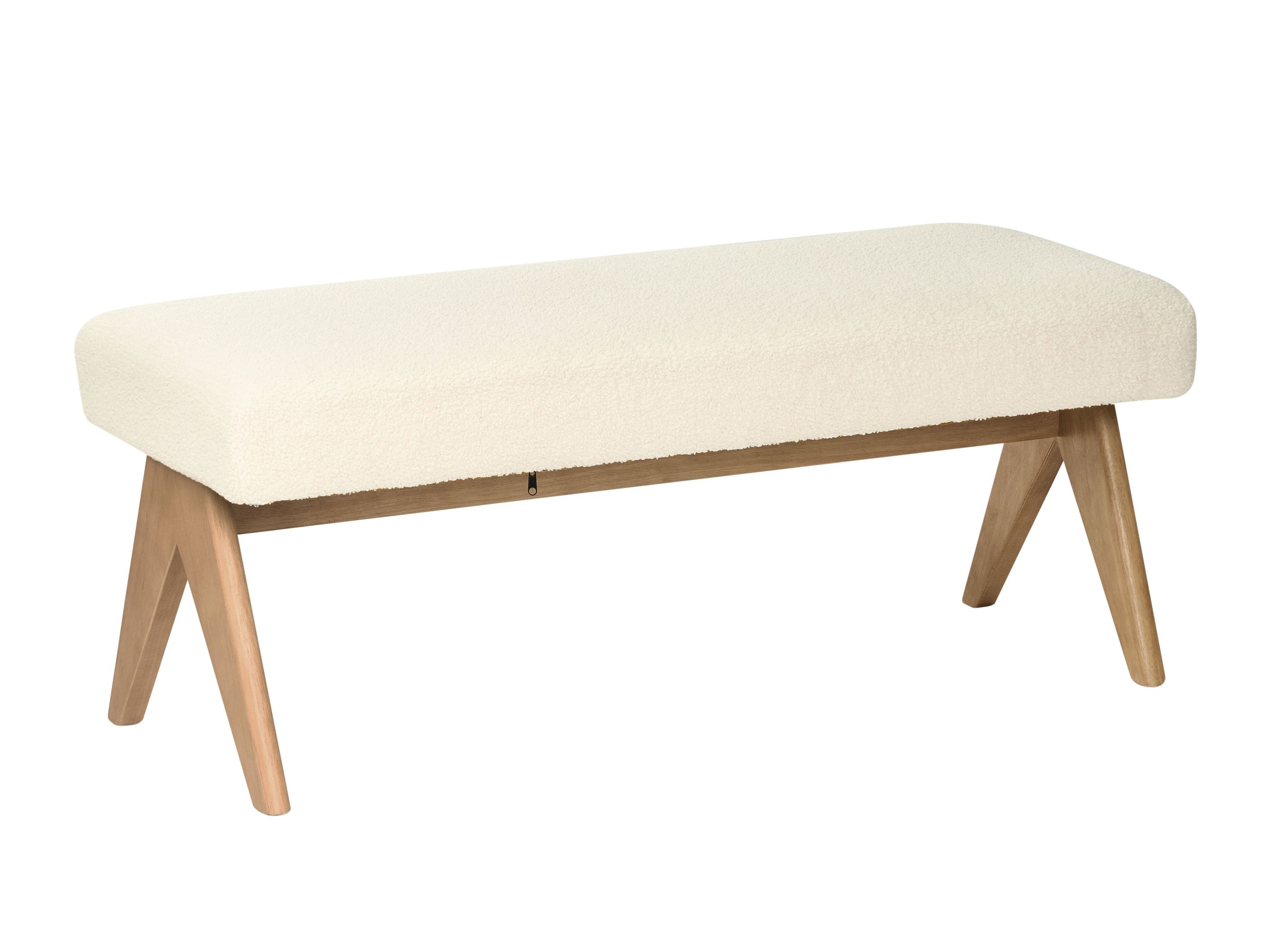 Tapecirana klupa Berwyn 2714 (Bijela + Tamno drvo)