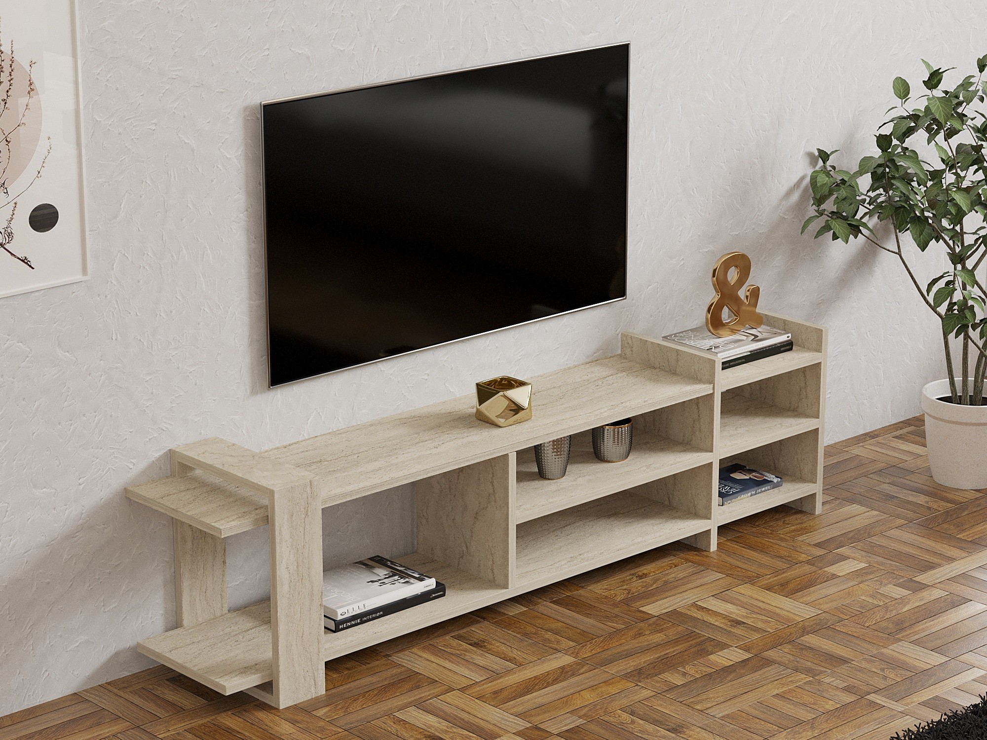 TV stol Kailua 2587 (Svijetla Travertine)