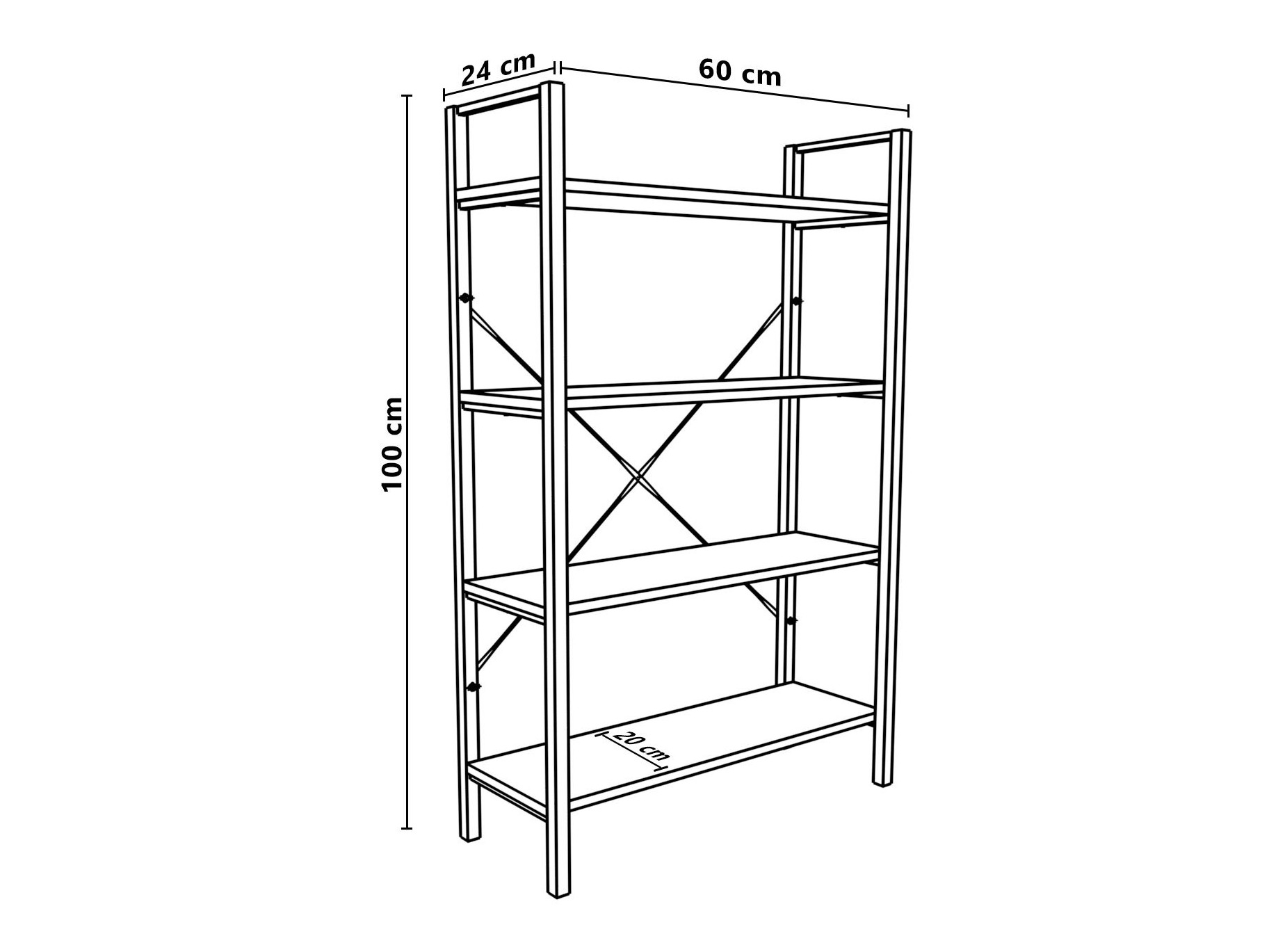 Polica Kailua 2598 (Bijela + Crna)